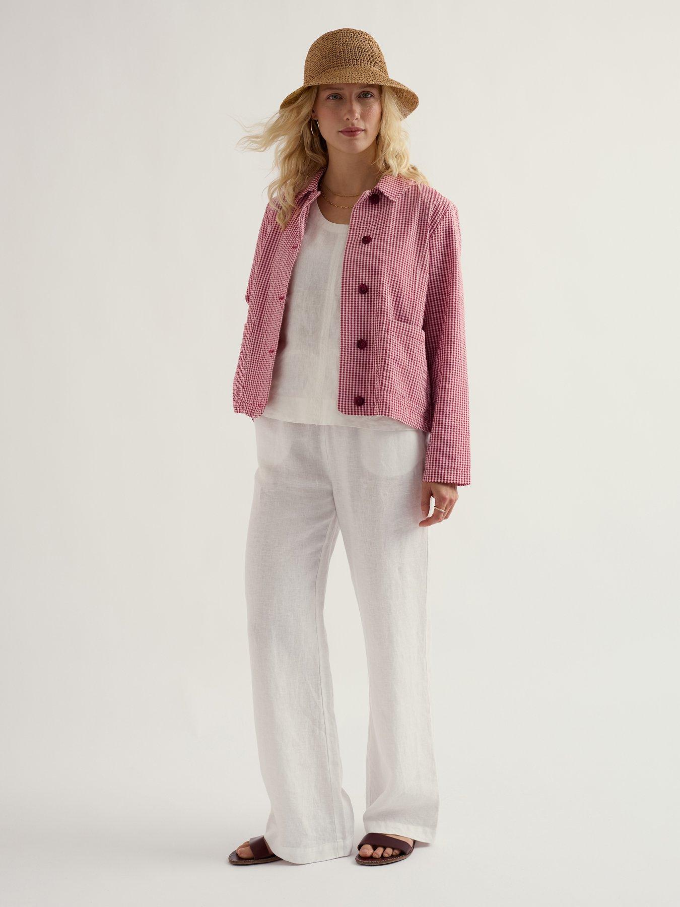 Image 3 of 5 of Seasalt Cornwall Carnon Downs Jacket Gingham Scarlet - Pink