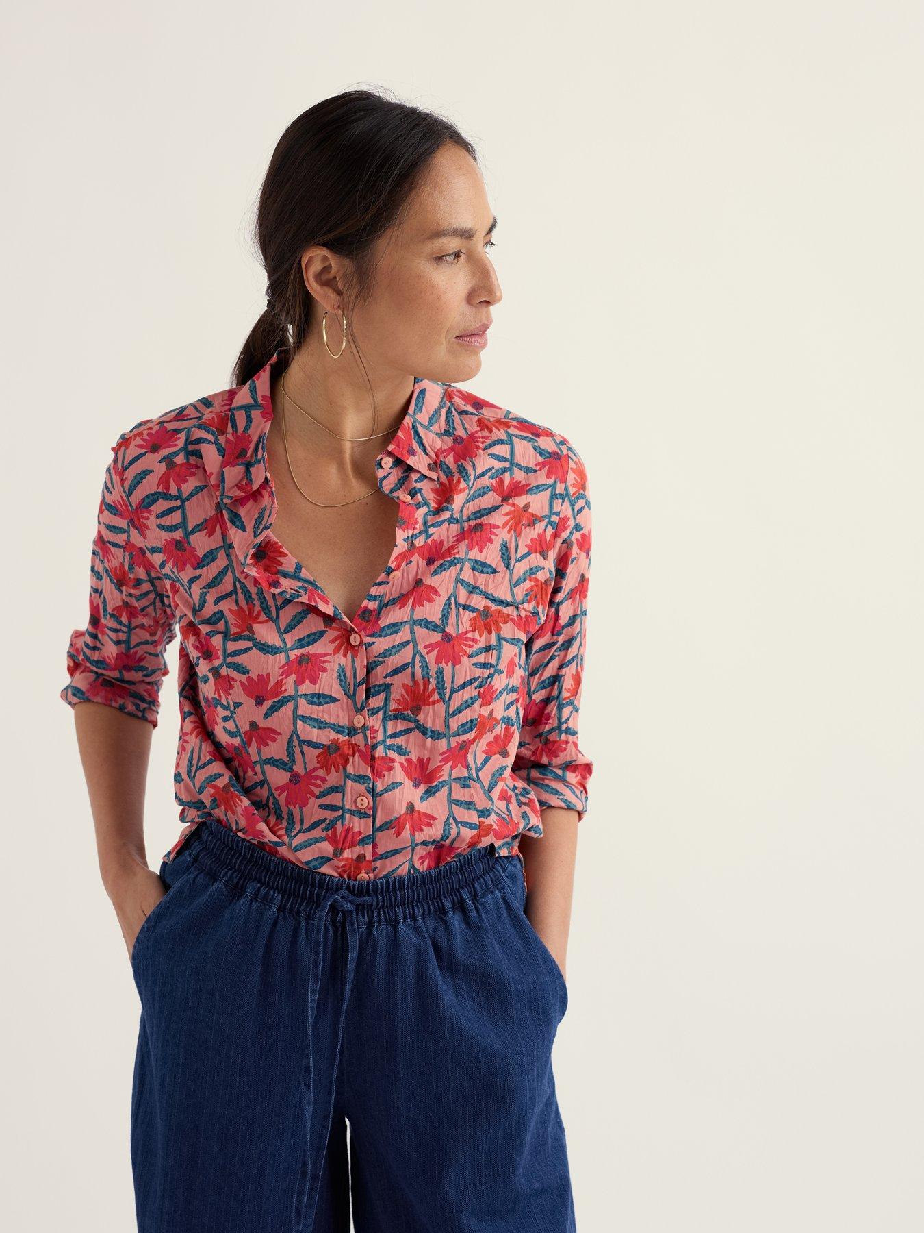 Image 1 of 5 of Seasalt Cornwall Larissa Shirt Echinacea Stems Rosehip - Multi