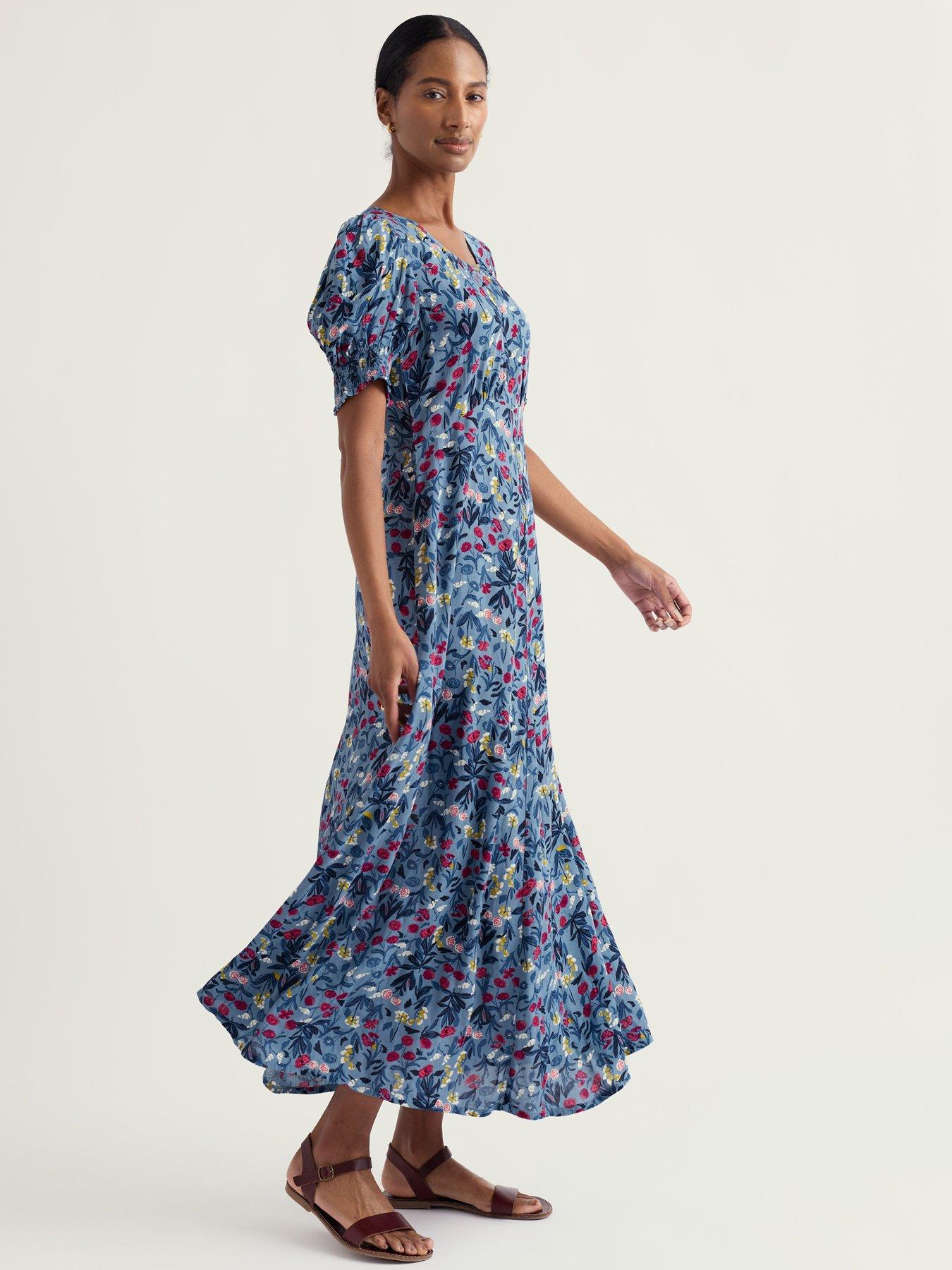 Image 3 of 5 of Seasalt Cornwall Marsh Violet Dress Spring Stems Seascape Mix - Multi