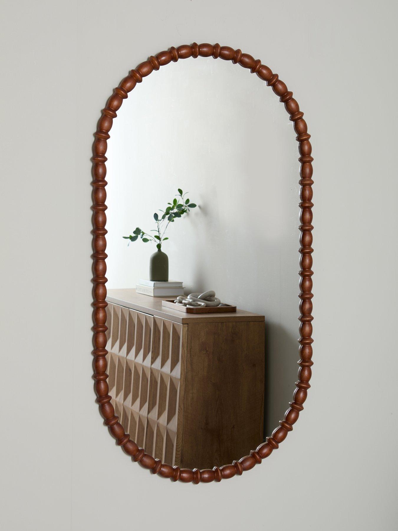 The Very Collection Oval Bobbin Edge Mirror 66x122cm