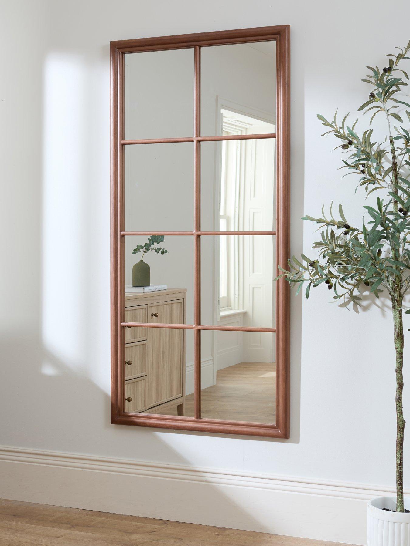The Very Collection Natural Window Pane Mirror 75x155cm
