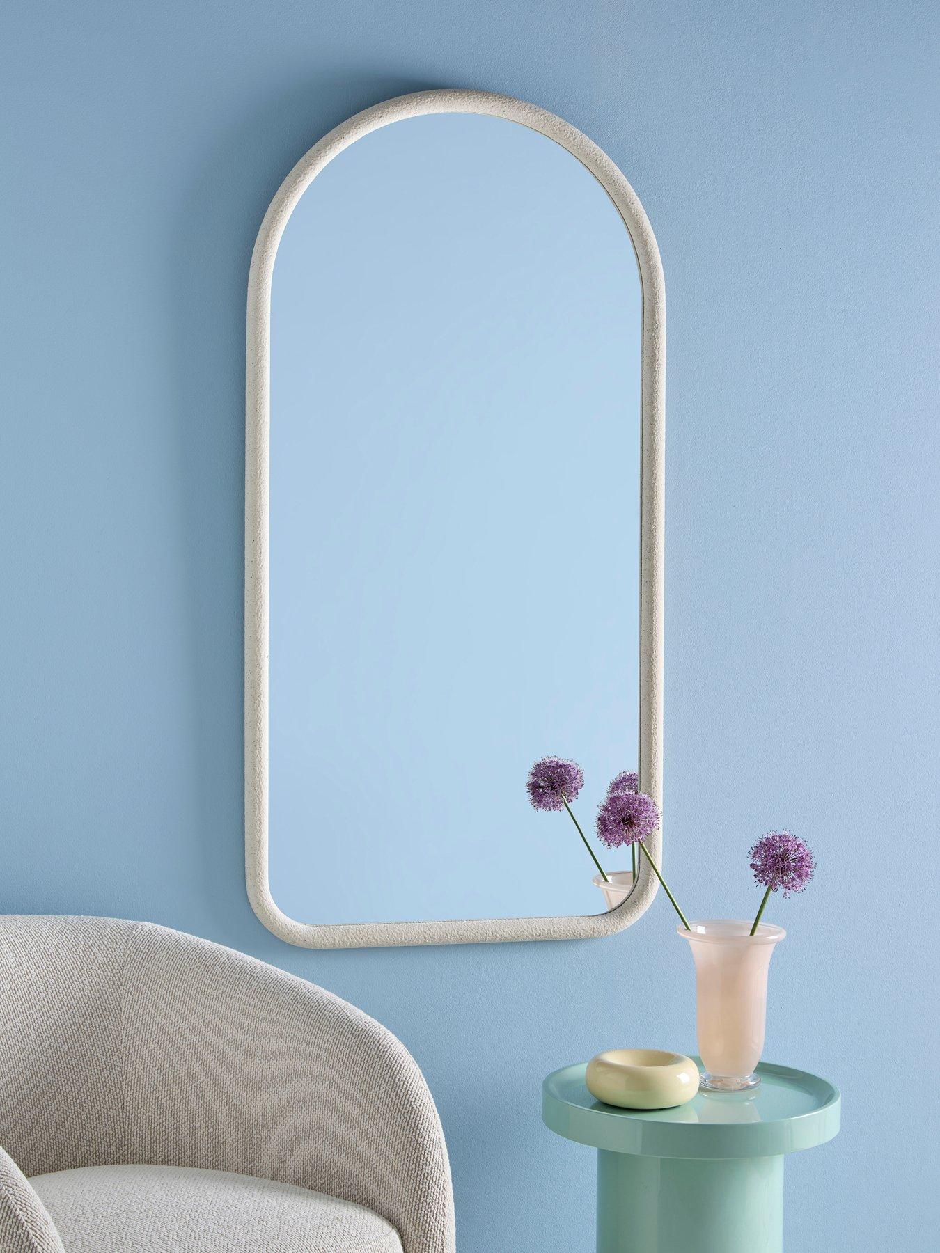 The Very Collection White Textured Wall Mirror 60x120cm