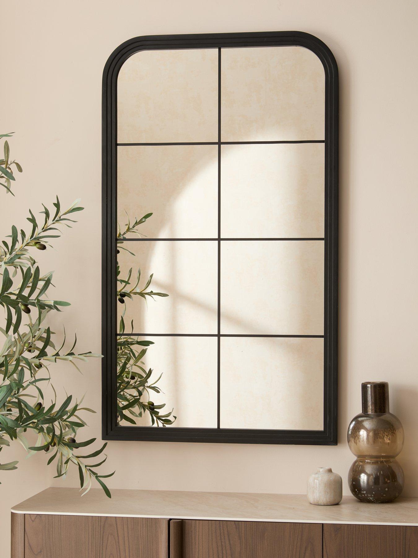 Michelle Keegan Home Window Pane Soft Edge Wood Mirror 65x112cm