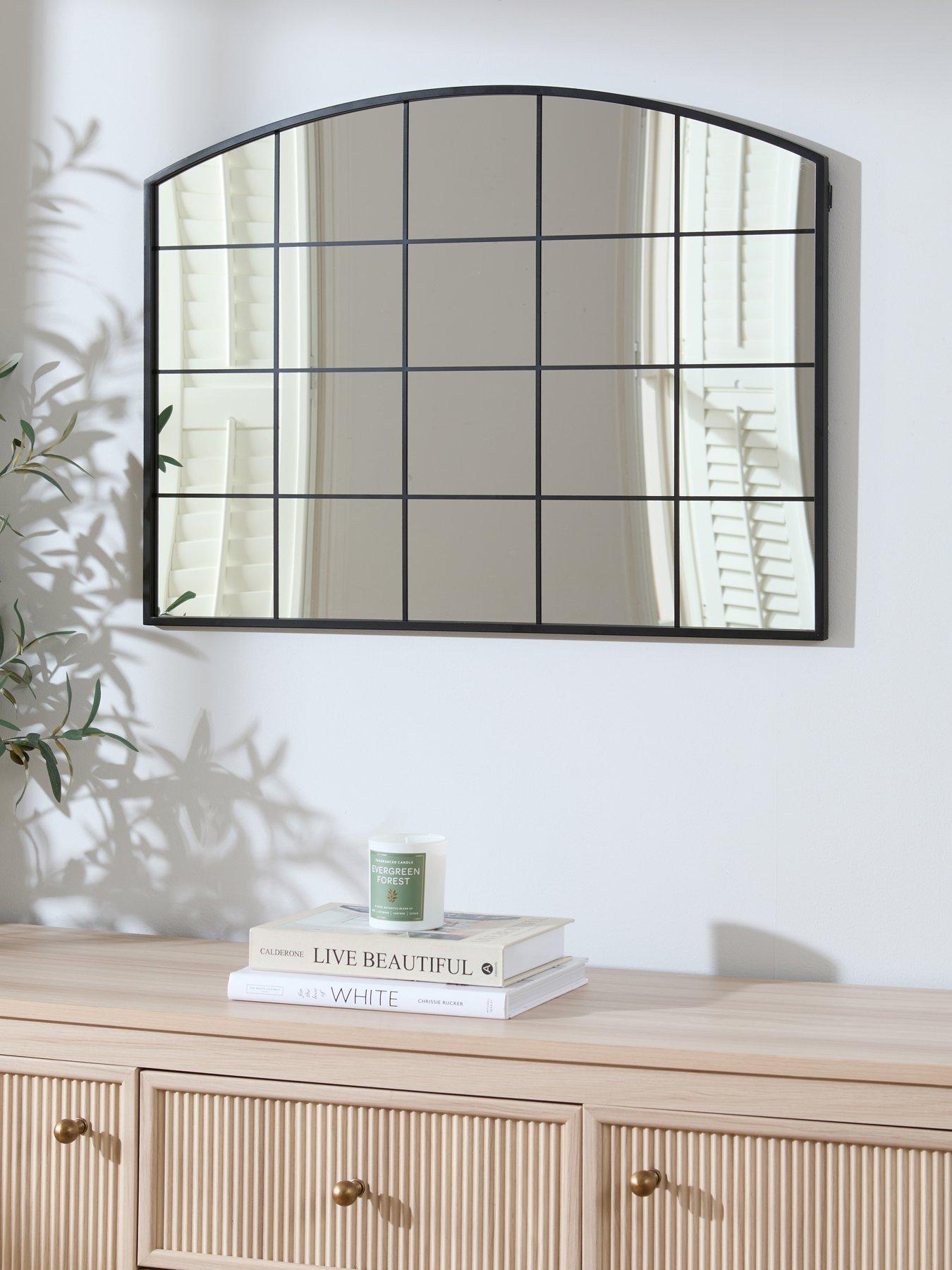The Very Collection Landscape Window Pane Mirror with Arch 60x80cm
