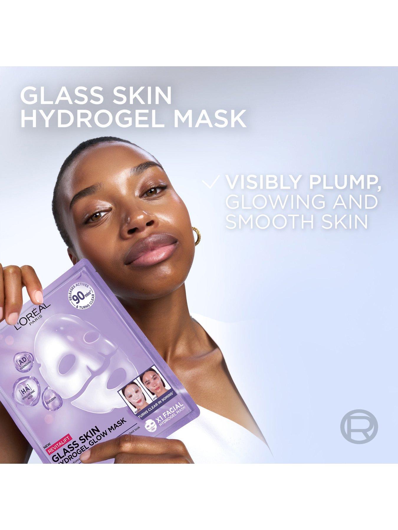 Image 4 of 8 of L'Oreal Paris Revitalift Filler Glass Skin Hydrogel Glow Mask 4 Pack