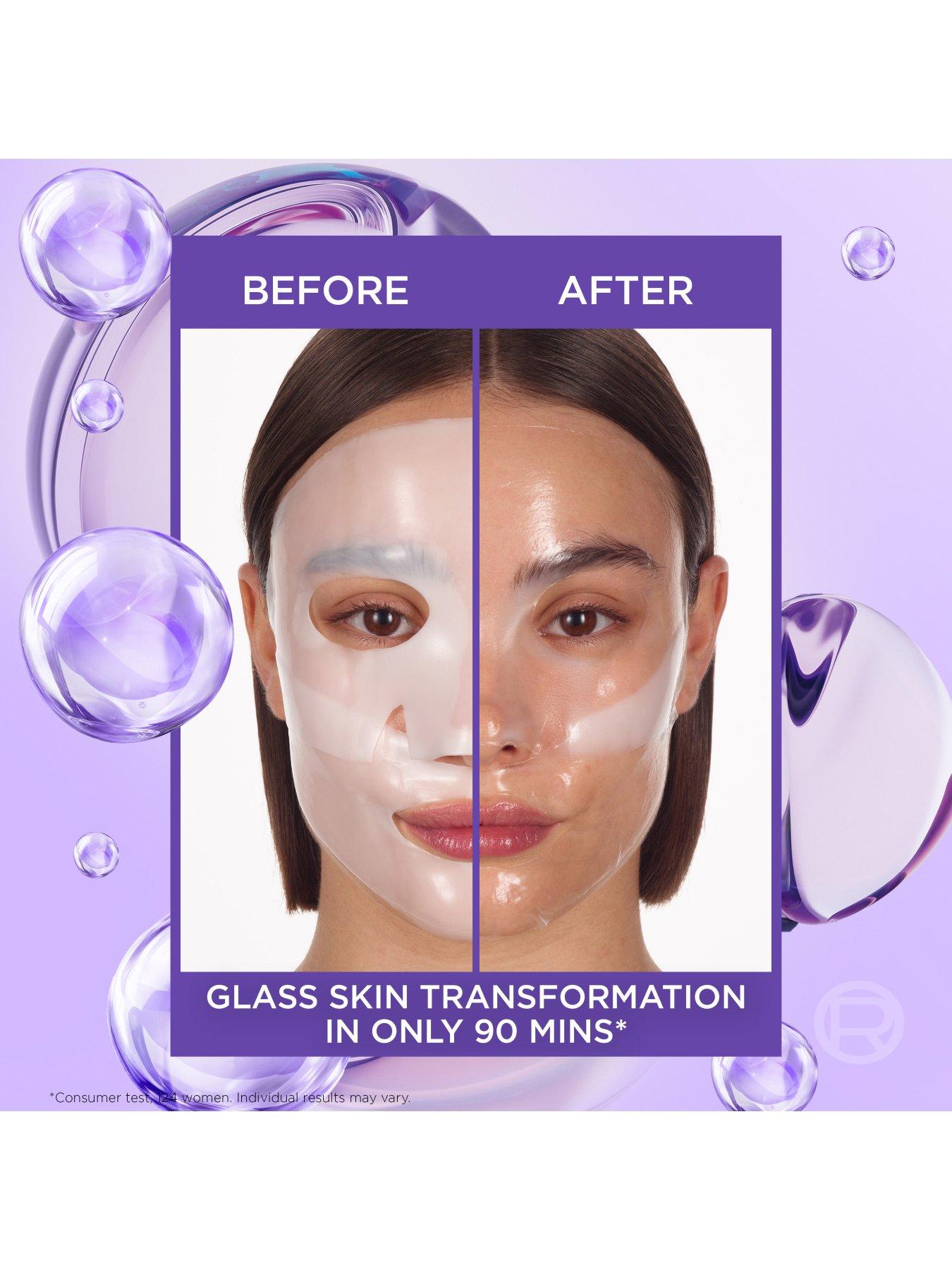 Image 5 of 8 of L'Oreal Paris Revitalift Filler Glass Skin Hydrogel Glow Mask 4 Pack