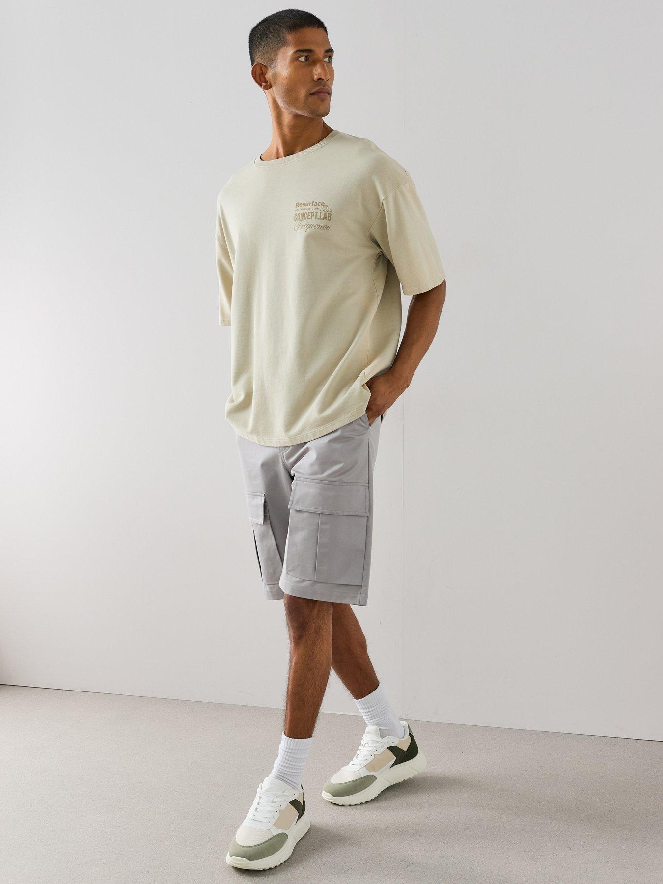 The Very Collection Pure Cotton Cargo Shorts - Grey