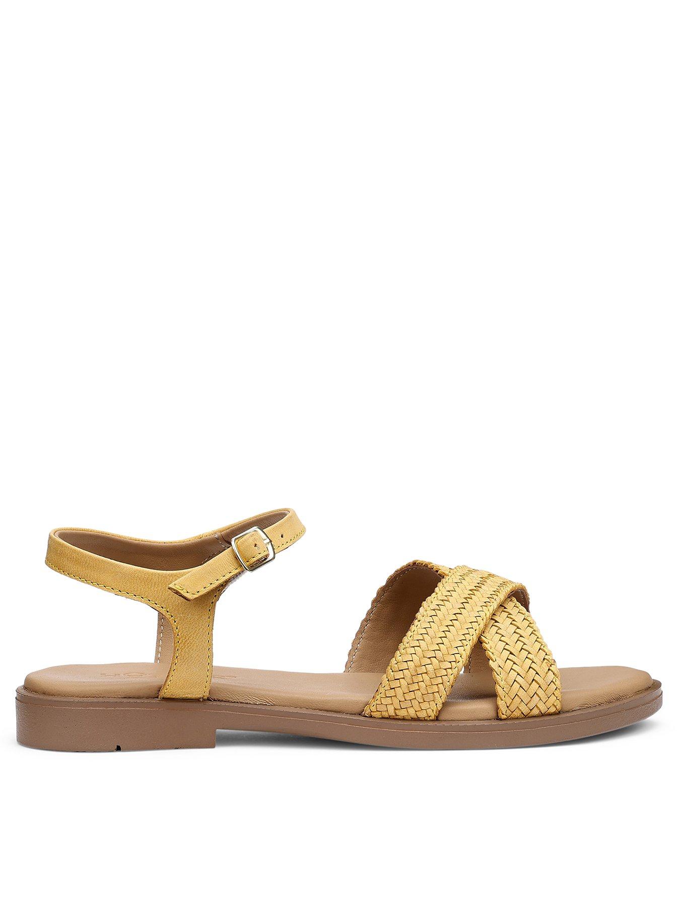 Hotter Saskia Woven Ankle Strap Sandals  - Primrose