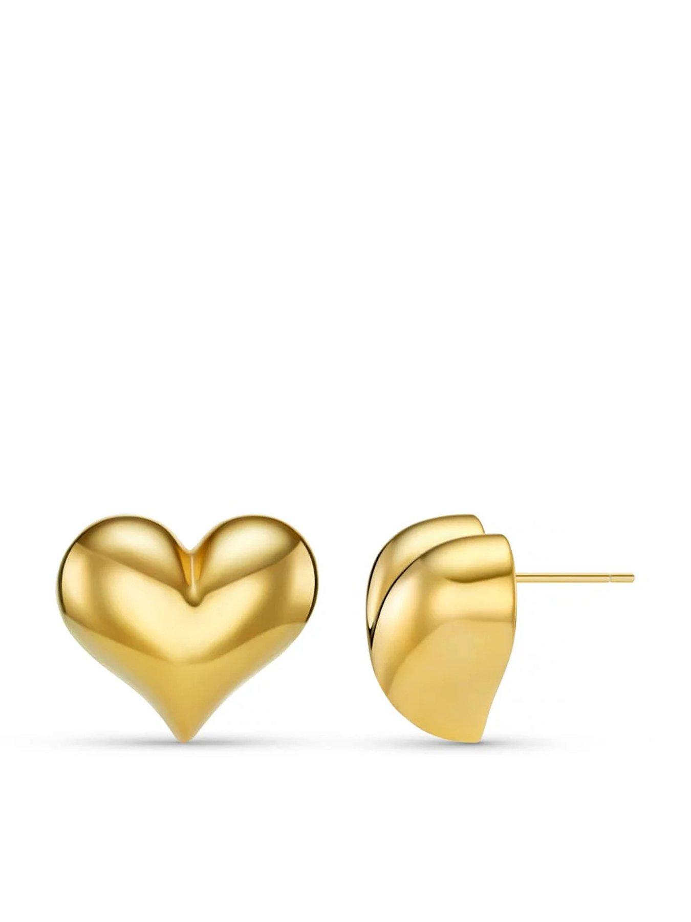 Image 2 of 3 of Orelia Statement Voluminous Heart Stud Earrings