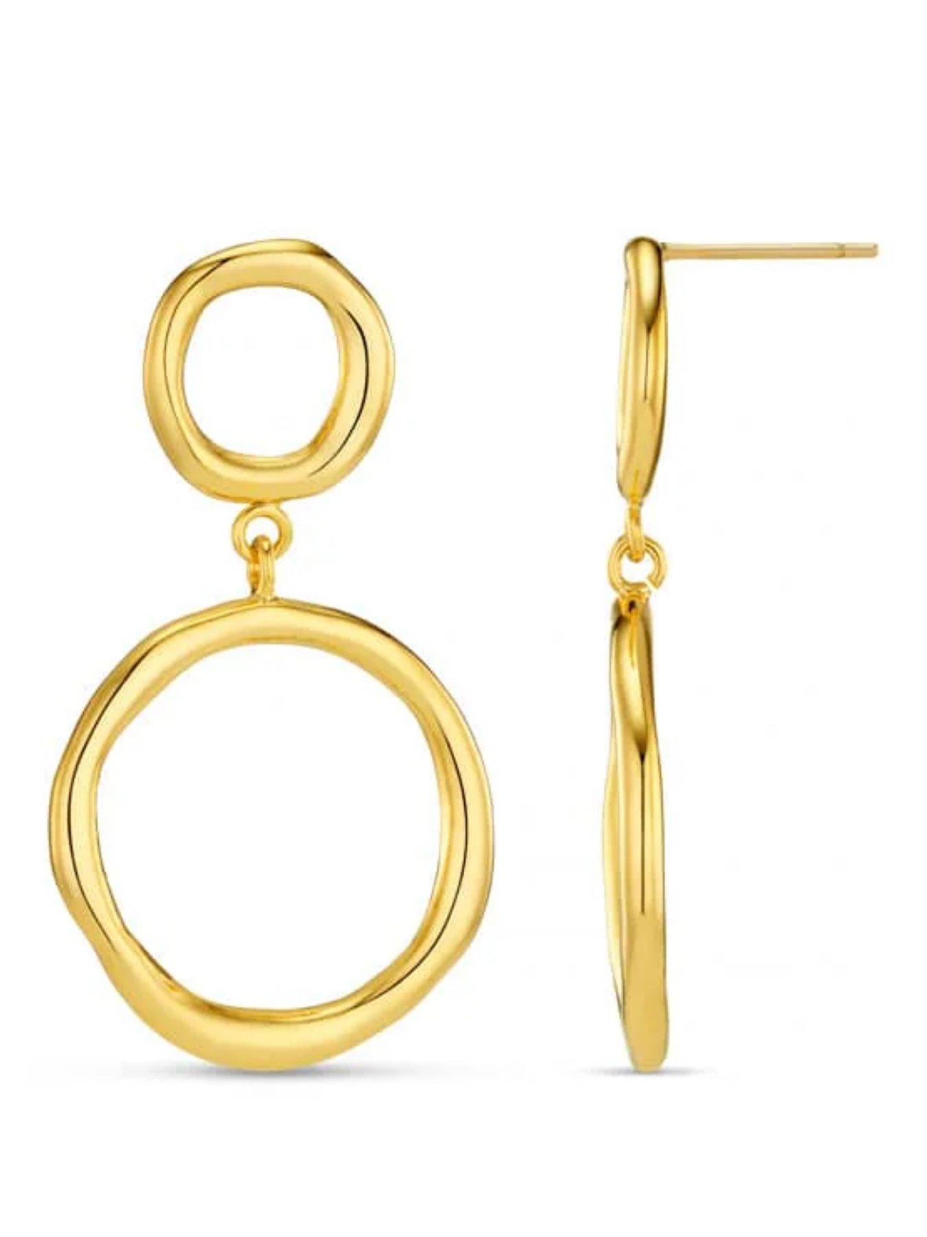 Orelia Organic Open Circle Drop Earrings