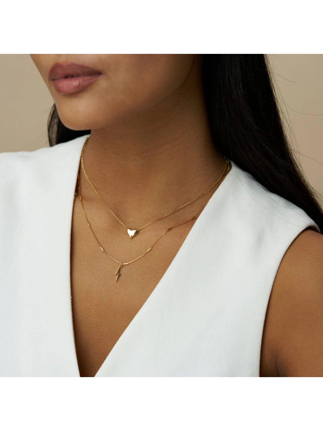  image of orelia-metal-lightning-charm-necklace