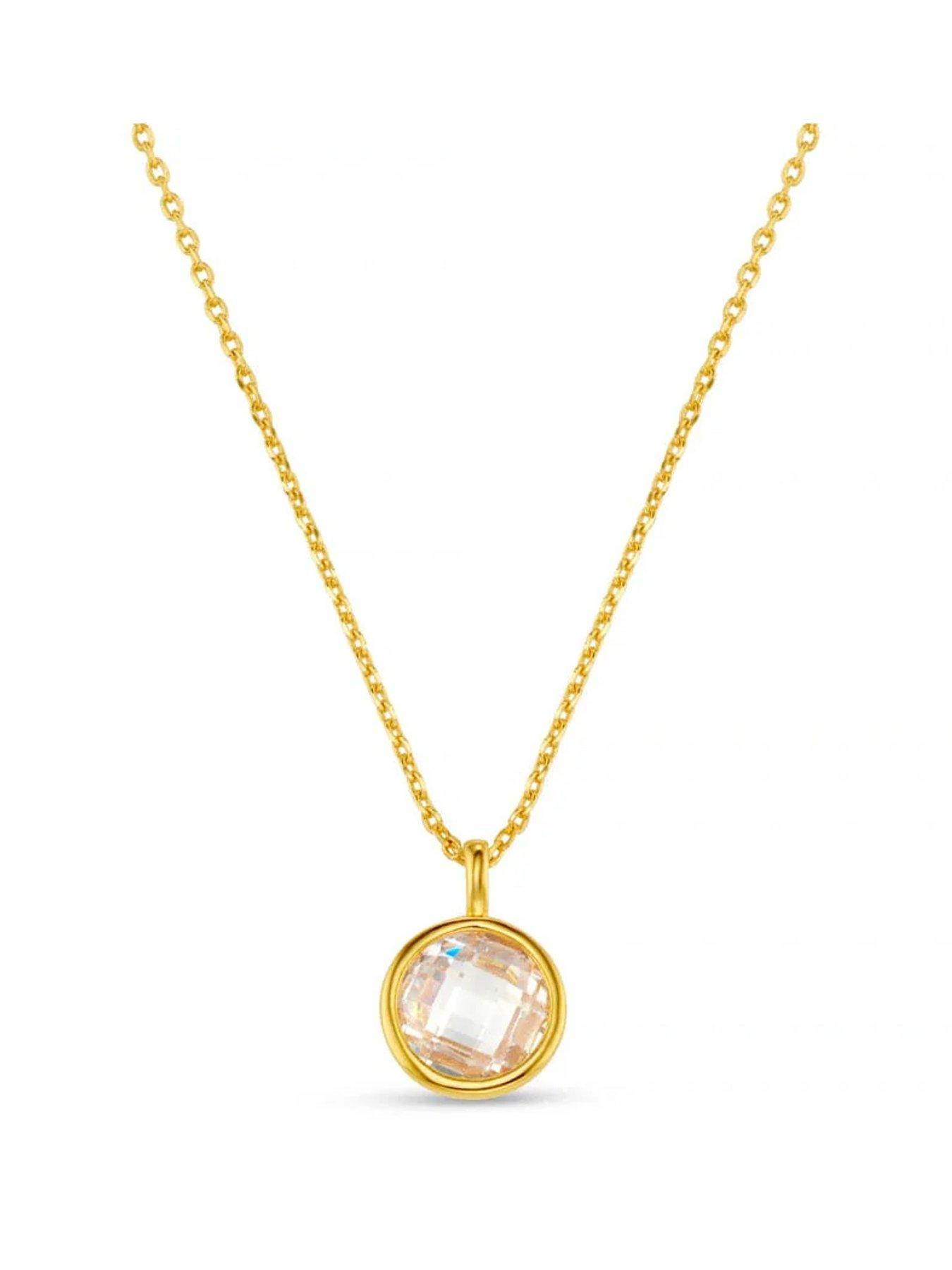 Orelia Faceted Crystal Charm Necklace