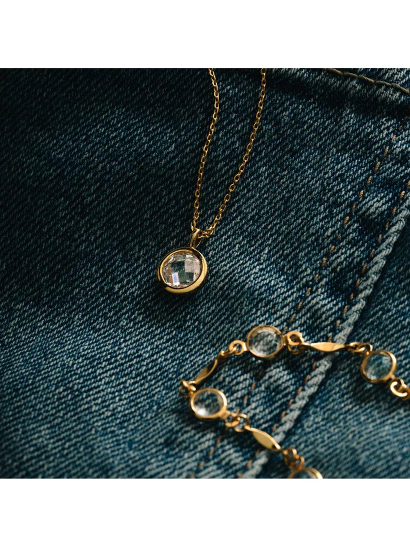 Image 3 of 3 of Orelia Faceted Crystal Charm Necklace