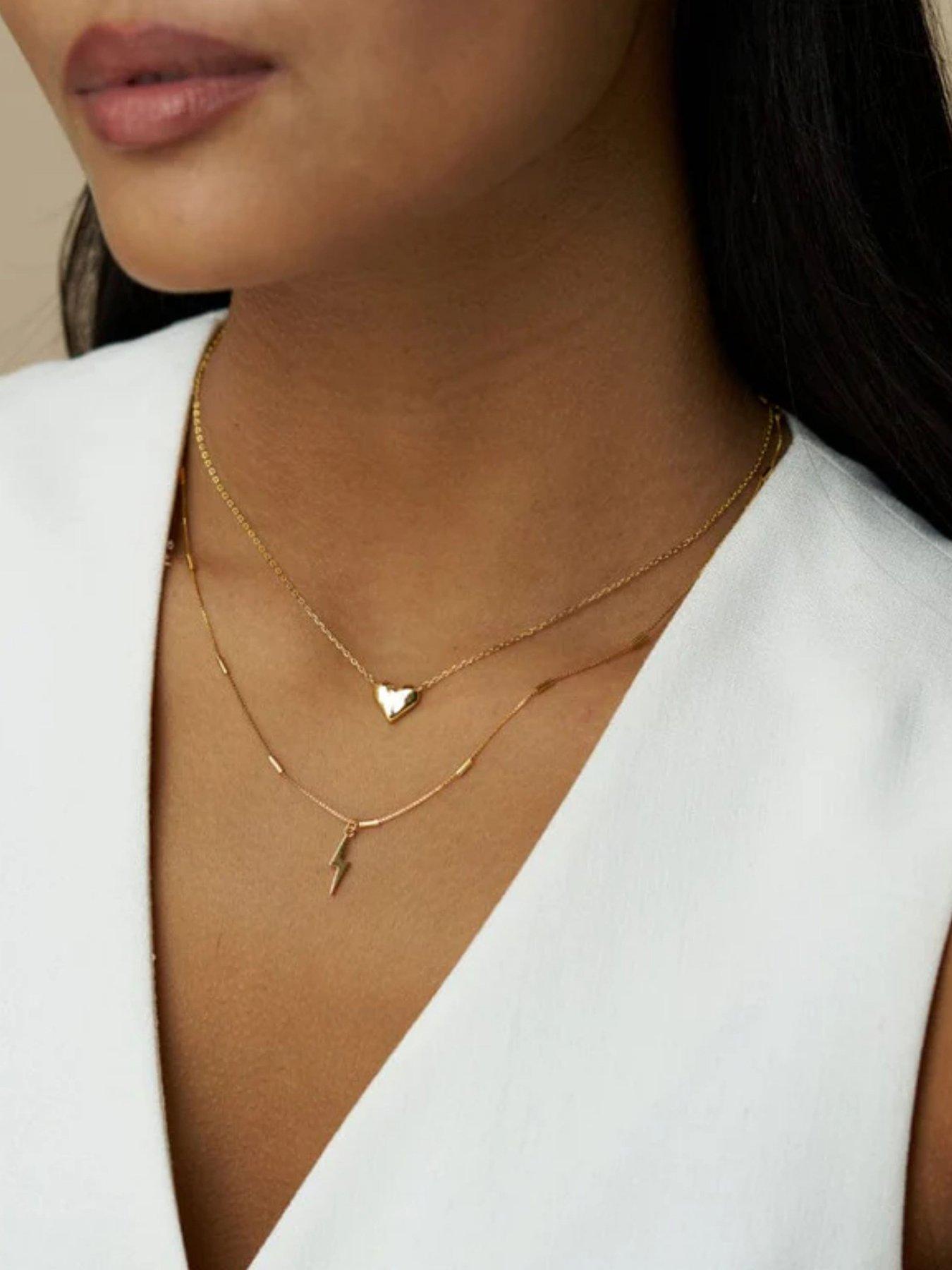 Orelia Molten Heart Stationed Necklace