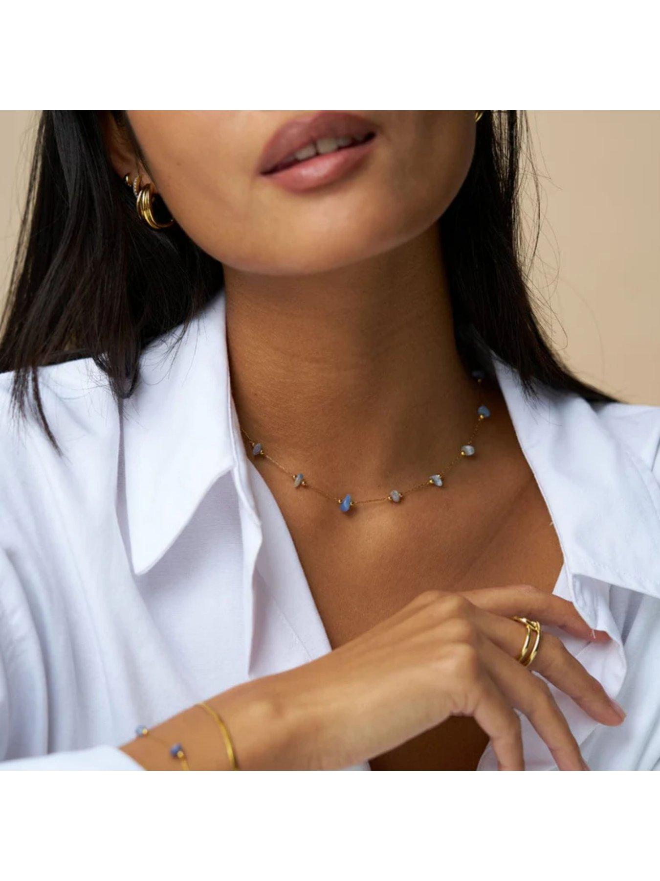  image of orelia-semi-precious-chip-stationed-necklace