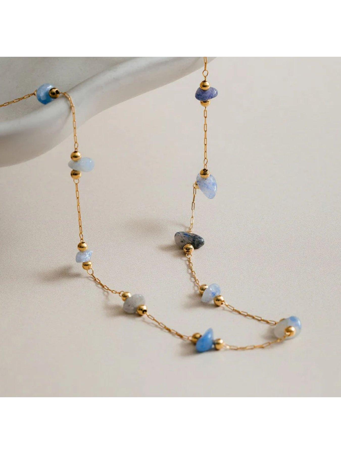  image of orelia-semi-precious-chip-stationed-necklace