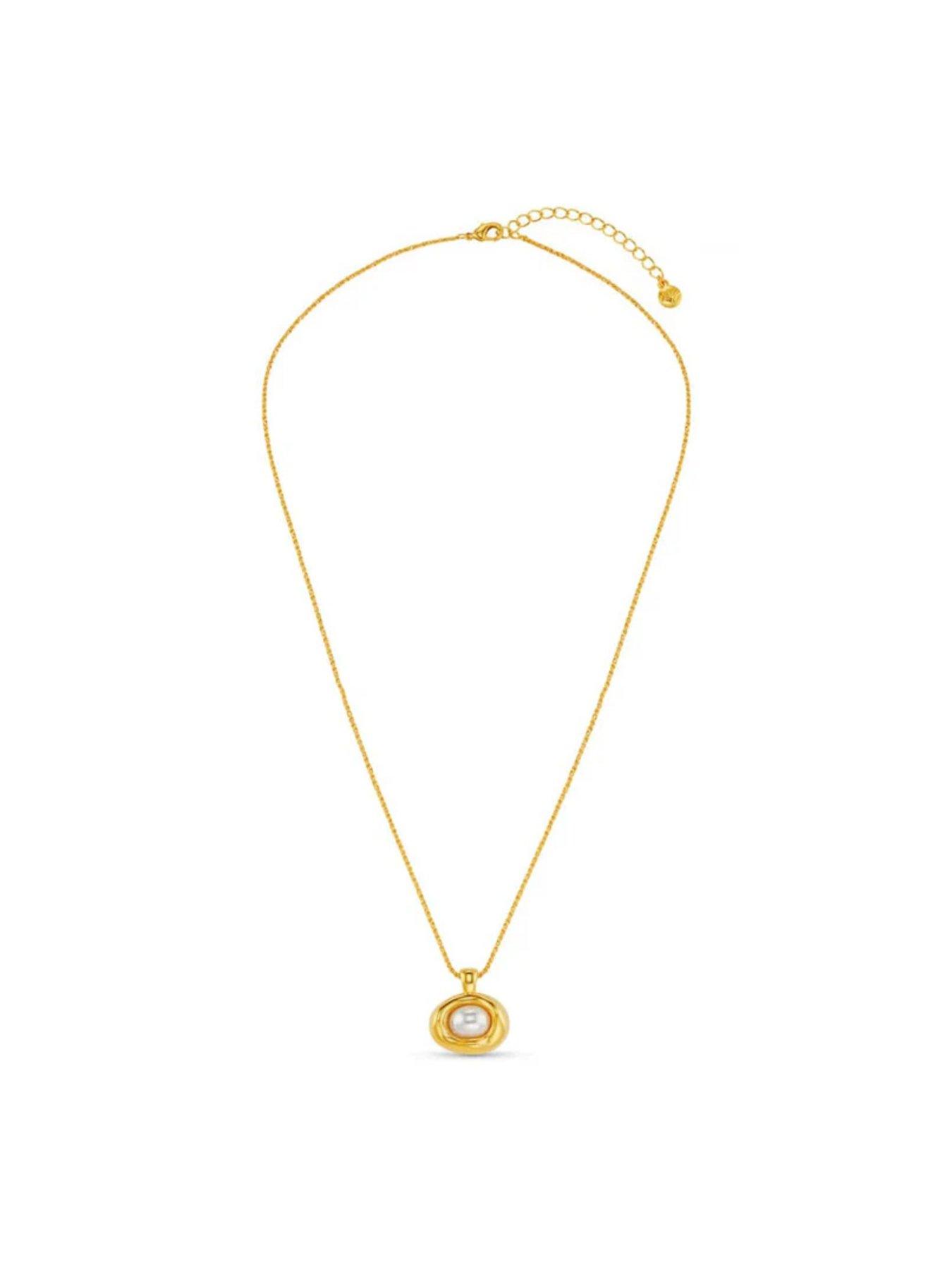 stillFront image of orelia-statement-molten-pearl-necklace
