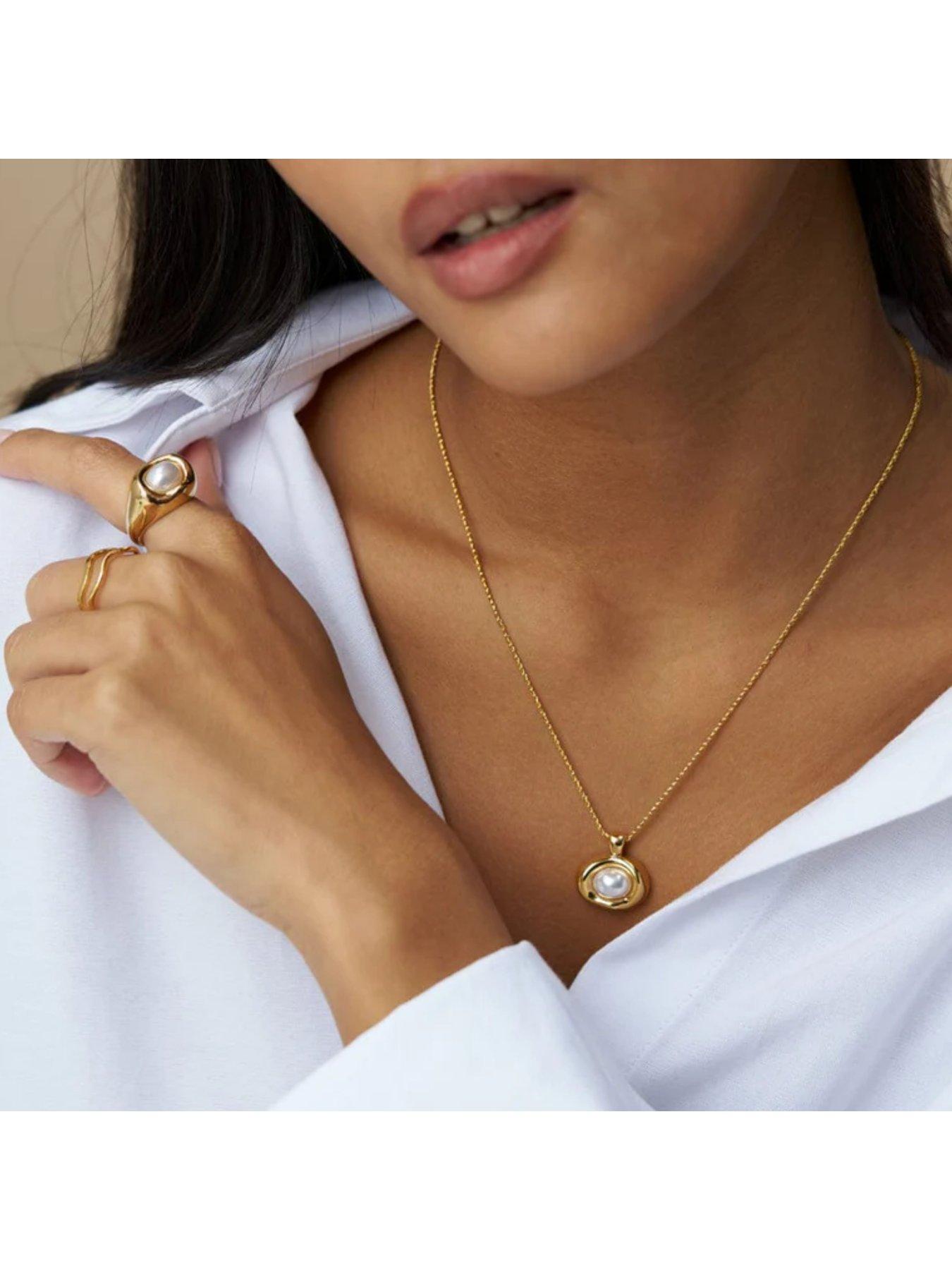  image of orelia-statement-molten-pearl-necklace