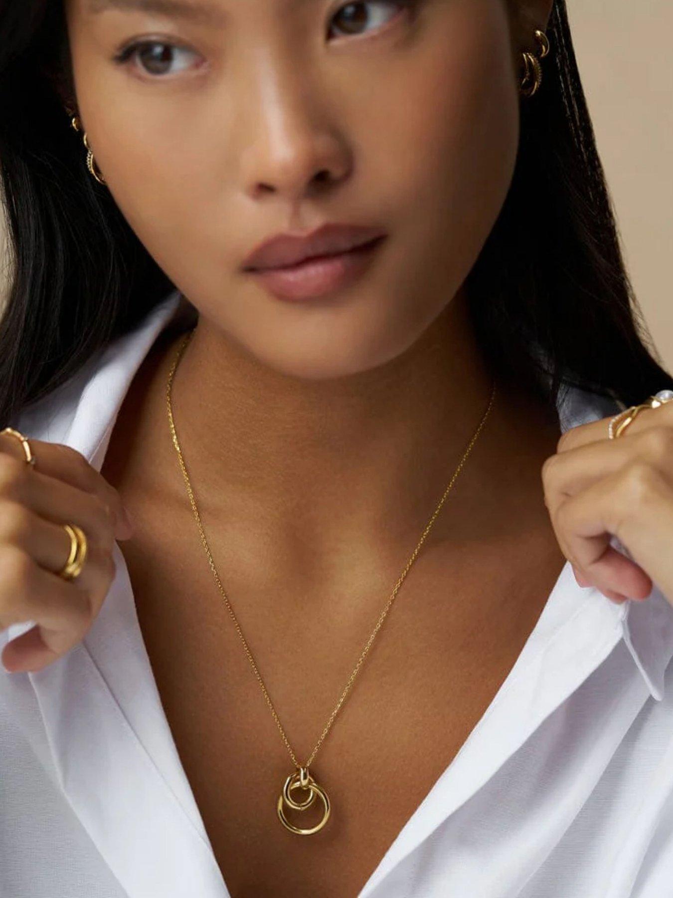 Orelia Interlocking Open Circle Necklace