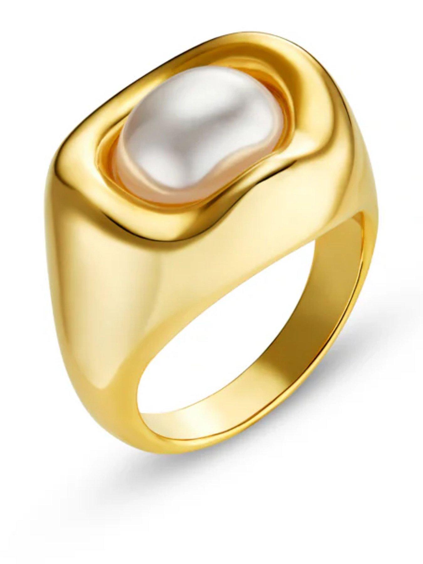 Image 2 of 3 of Orelia Statement Molten Pearl Ring