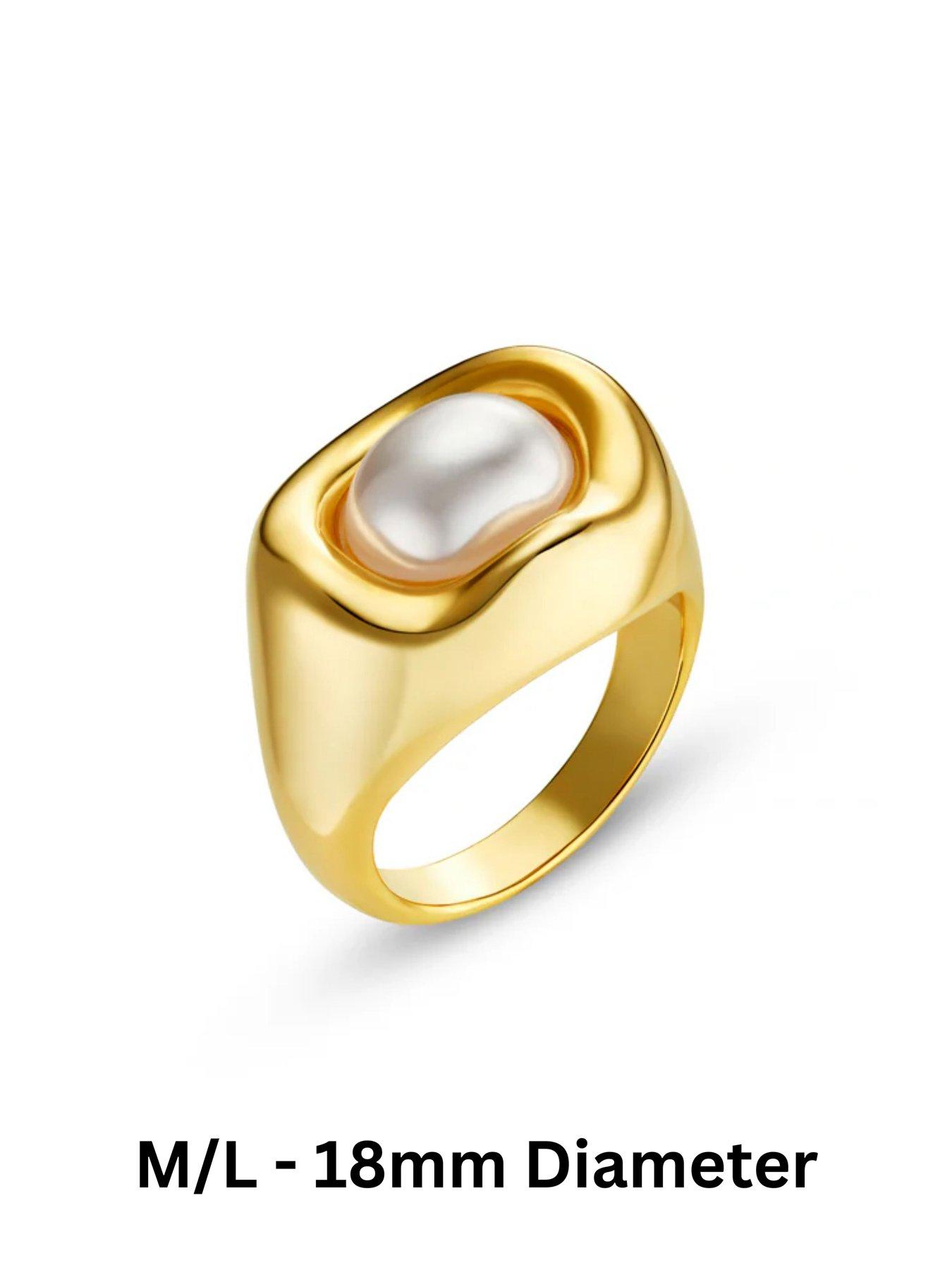 Image 3 of 3 of Orelia Statement Molten Pearl Ring