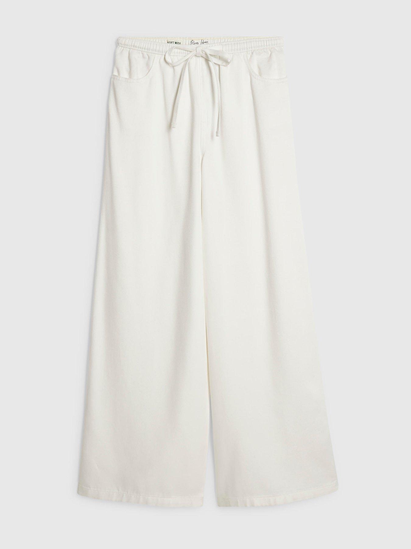 Image 5 of 6 of River Island Wide Leg PJ Pant Aladdin - White