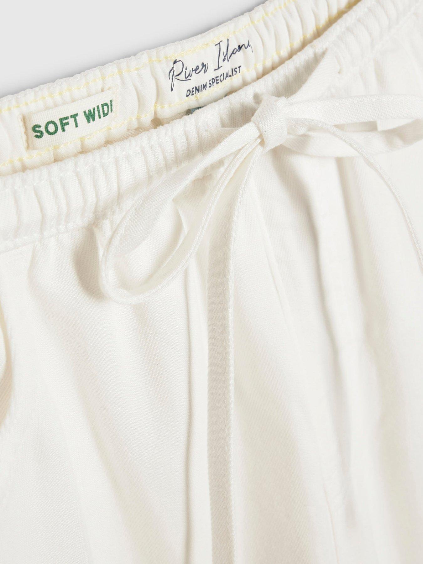 Image 6 of 6 of River Island Wide Leg PJ Pant Aladdin - White