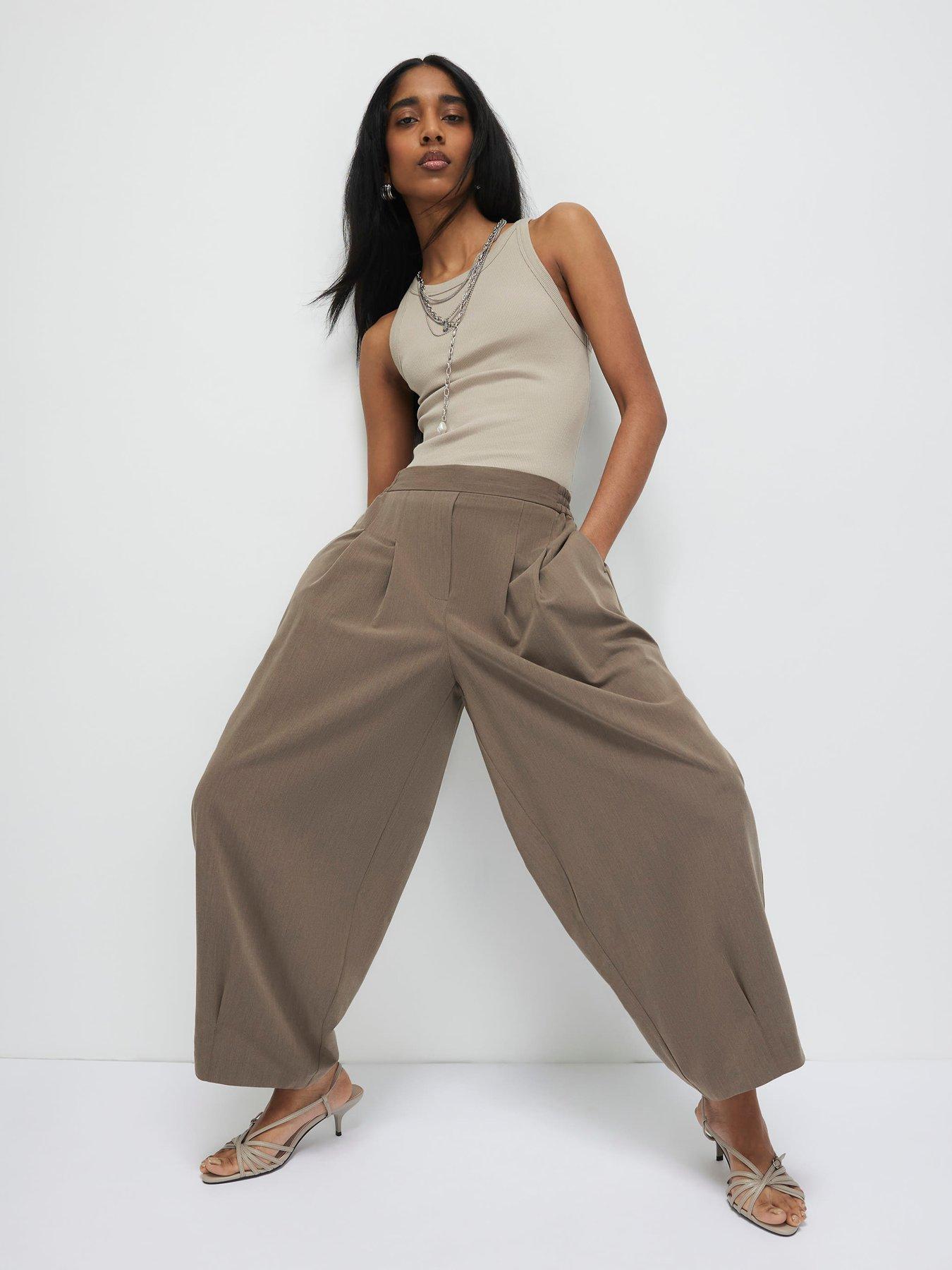 River Island Tailored Elasticated Balloon Trouser - Beige