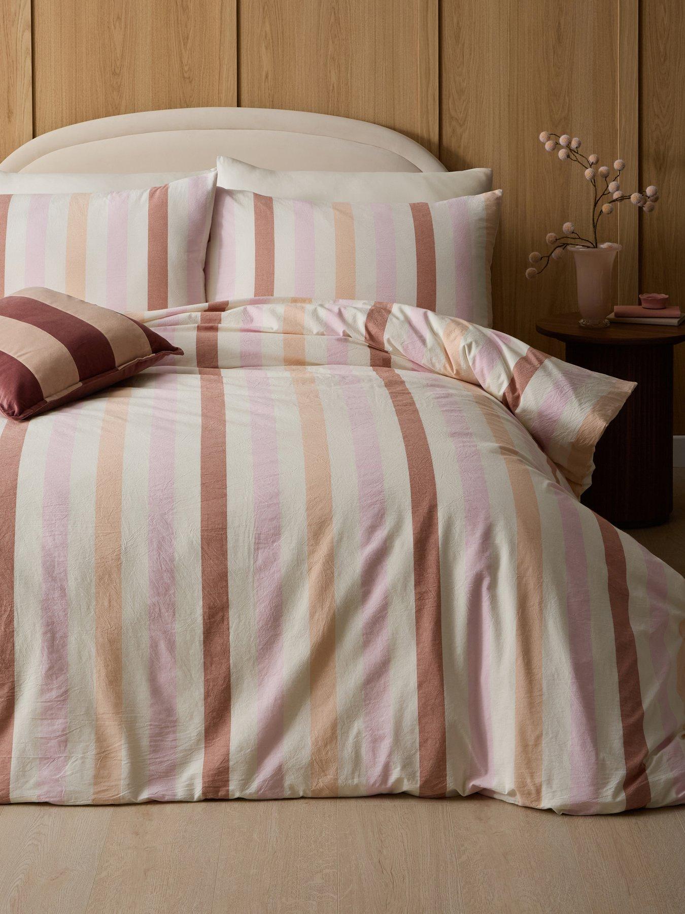The Very Collection Aya Washed Cotton Stripe Duvet Set