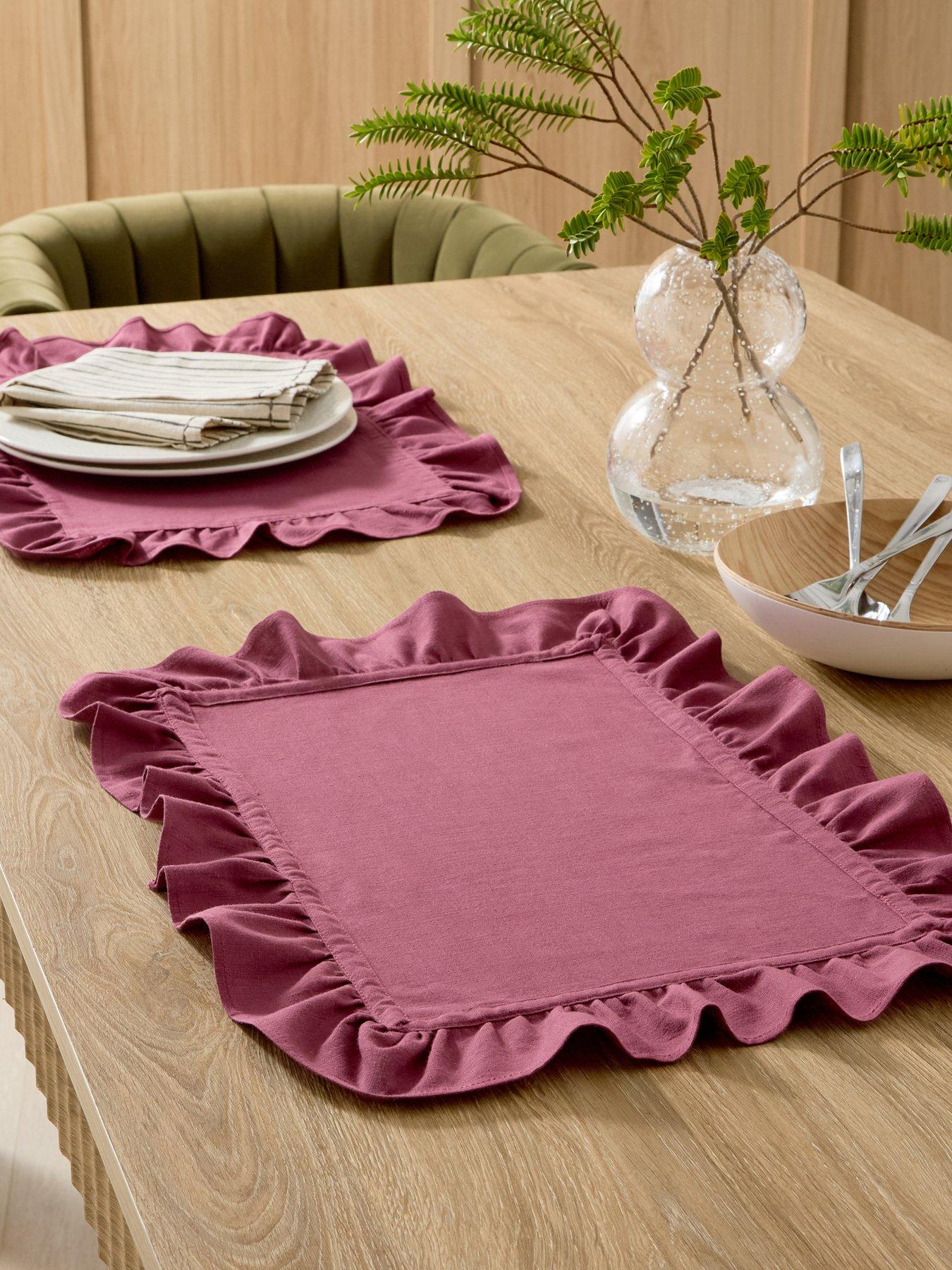 Image 1 of 6 of The Very Collection Cotton And Linen Blend Placemats With Frill Edge - Set Of 2