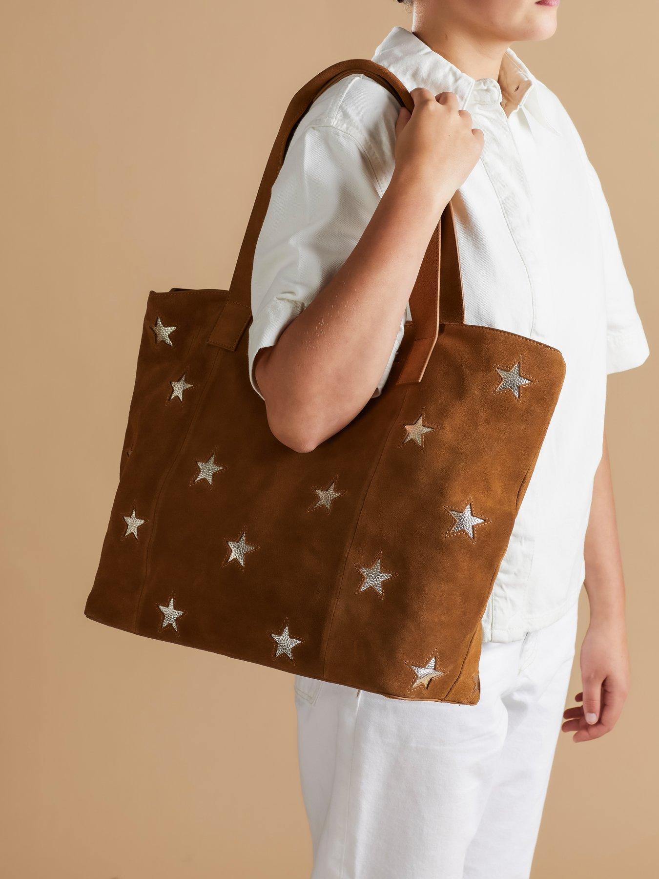 Image 2 of 3 of Jones Bootmaker Suede Star Bucket Bag - Tan