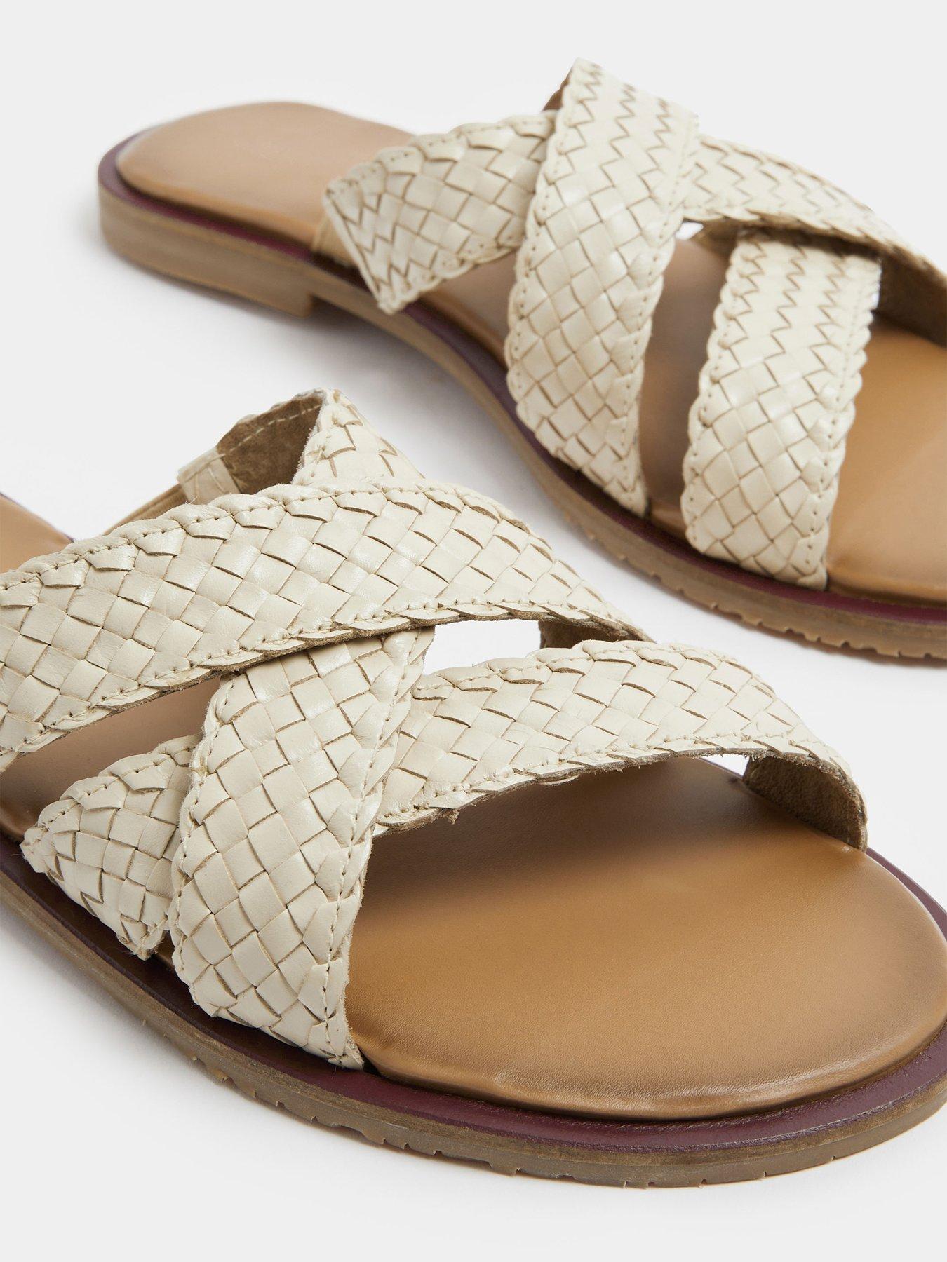 Image 4 of 4 of Long Tall Sally Leather Woven Mule - White