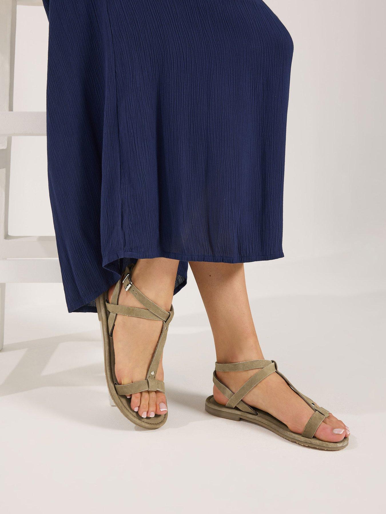 Long Tall Sally Faux Leather Gladiator Sandal - Cream