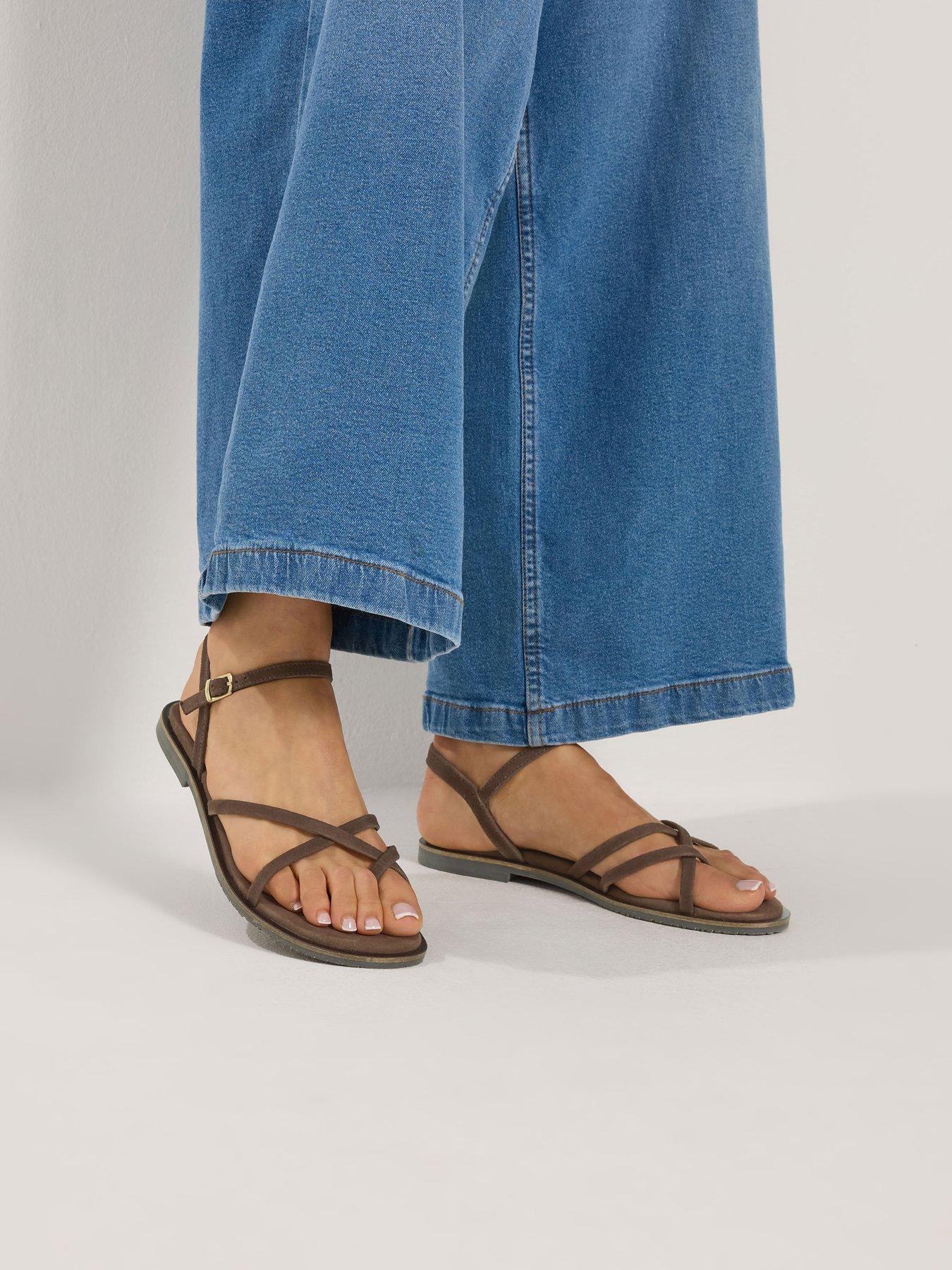  image of long-tall-sally-skinny-strap-toe-loop-sandal-brown