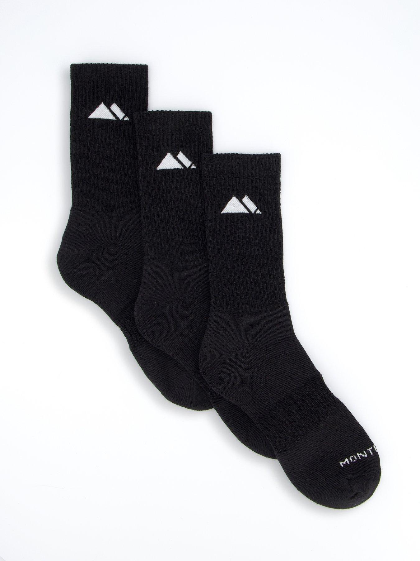 Image 1 of 4 of Monterrain Mens Form Core Crew Socks 3X Pack - Black/ White