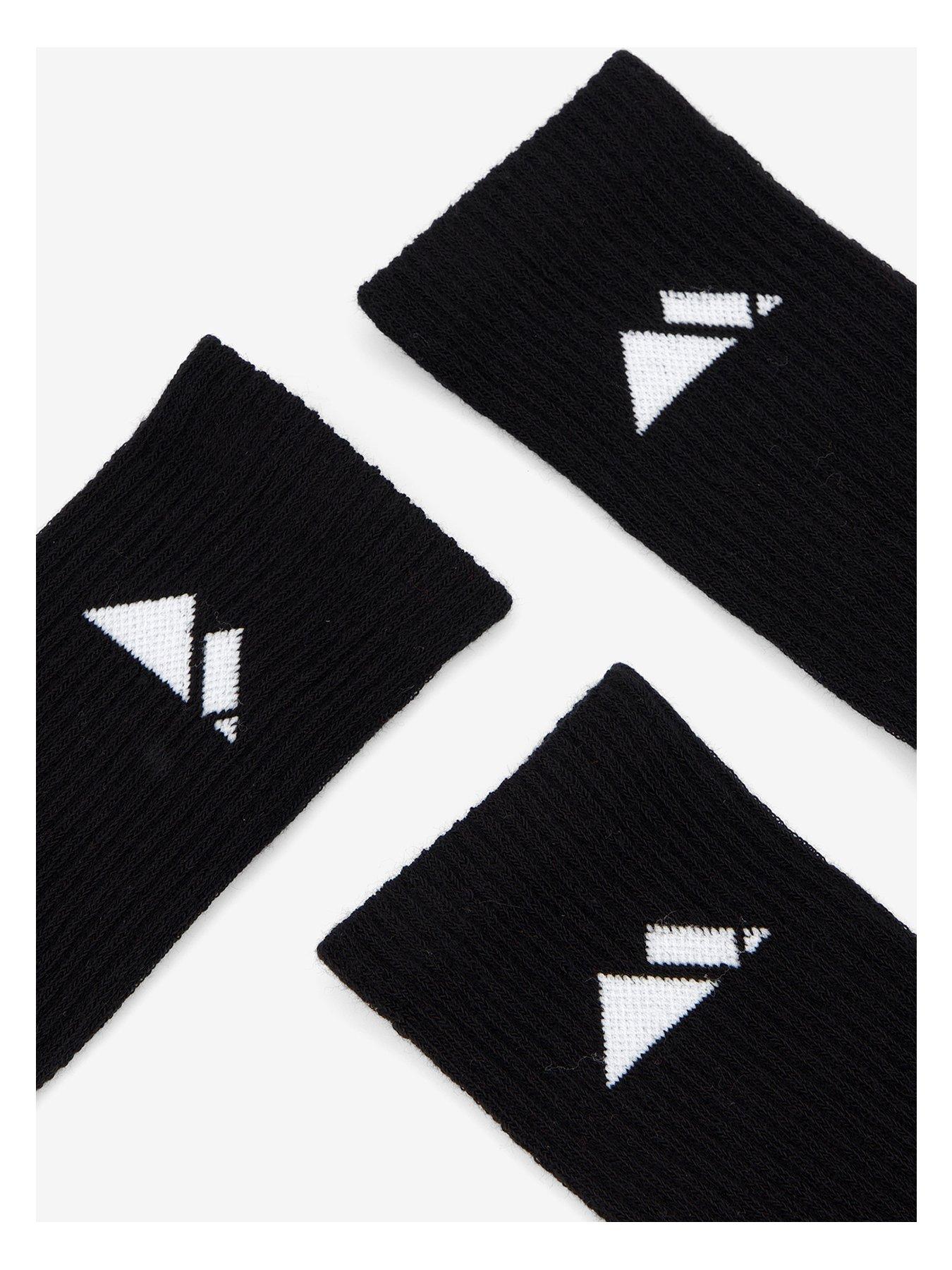 Image 3 of 4 of Monterrain Mens Form Core Crew Socks 3X Pack - Black/ White
