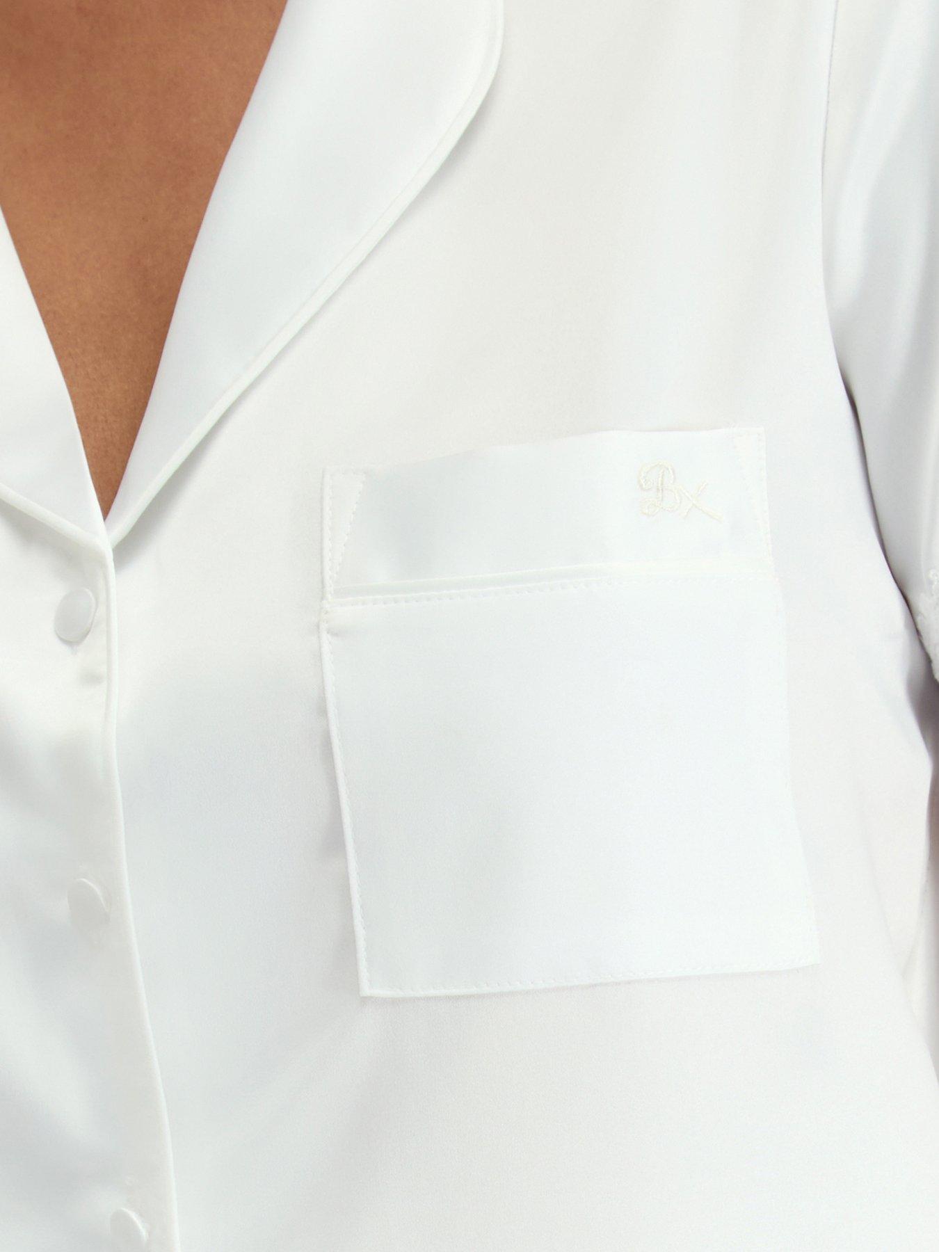 Image 7 of 7 of Boux Avenue Amelia Satin Short Pyjama Set - Ivory