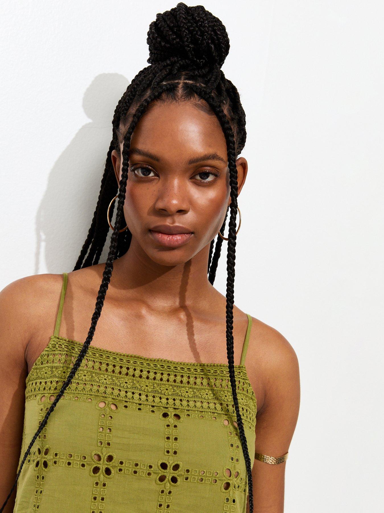 Image 5 of 6 of New Look Cutwork Cami Top - Green