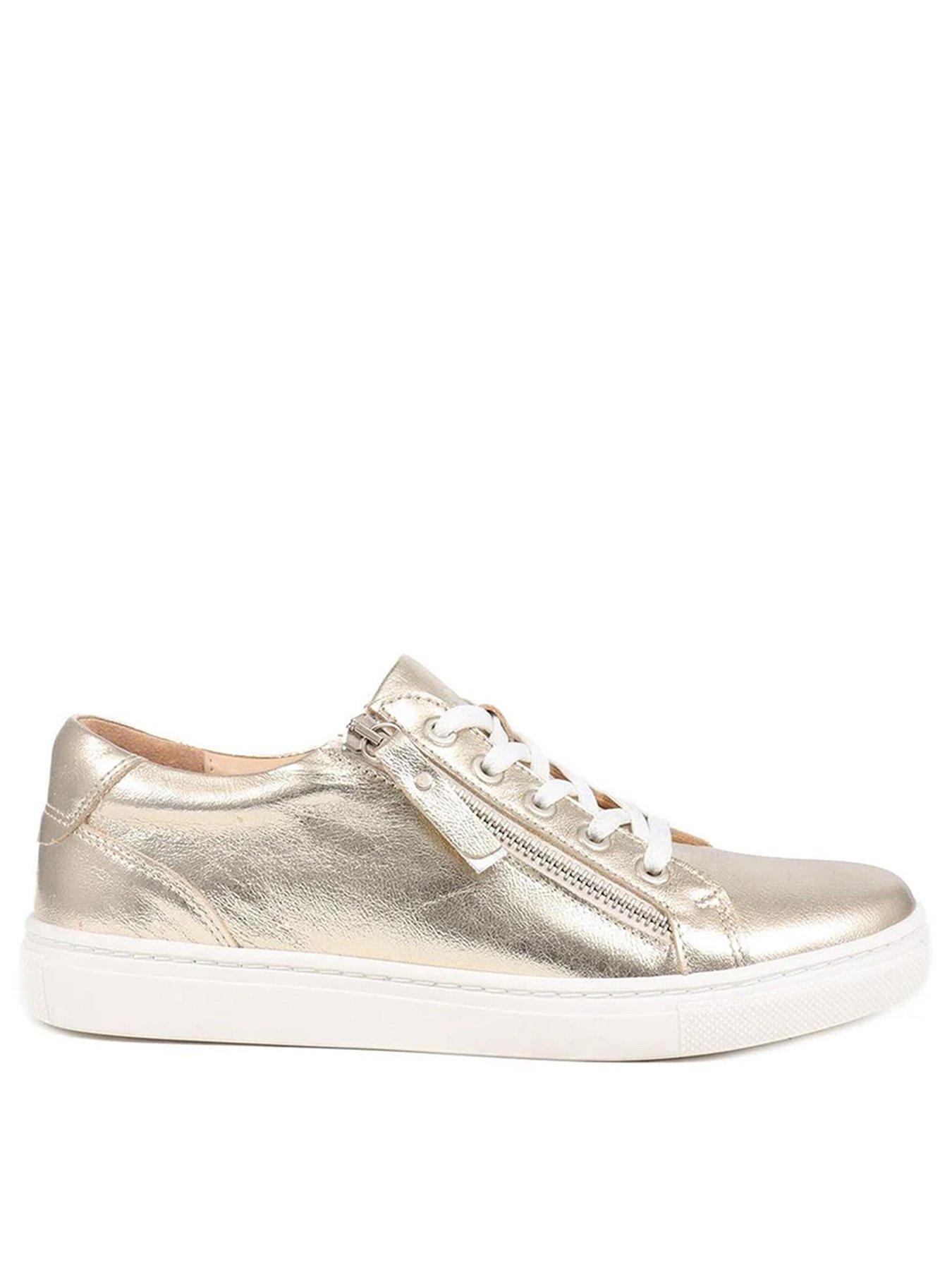 Image 1 of 5 of Jones Bootmaker Padova Low Lace Up Trainer - Gold