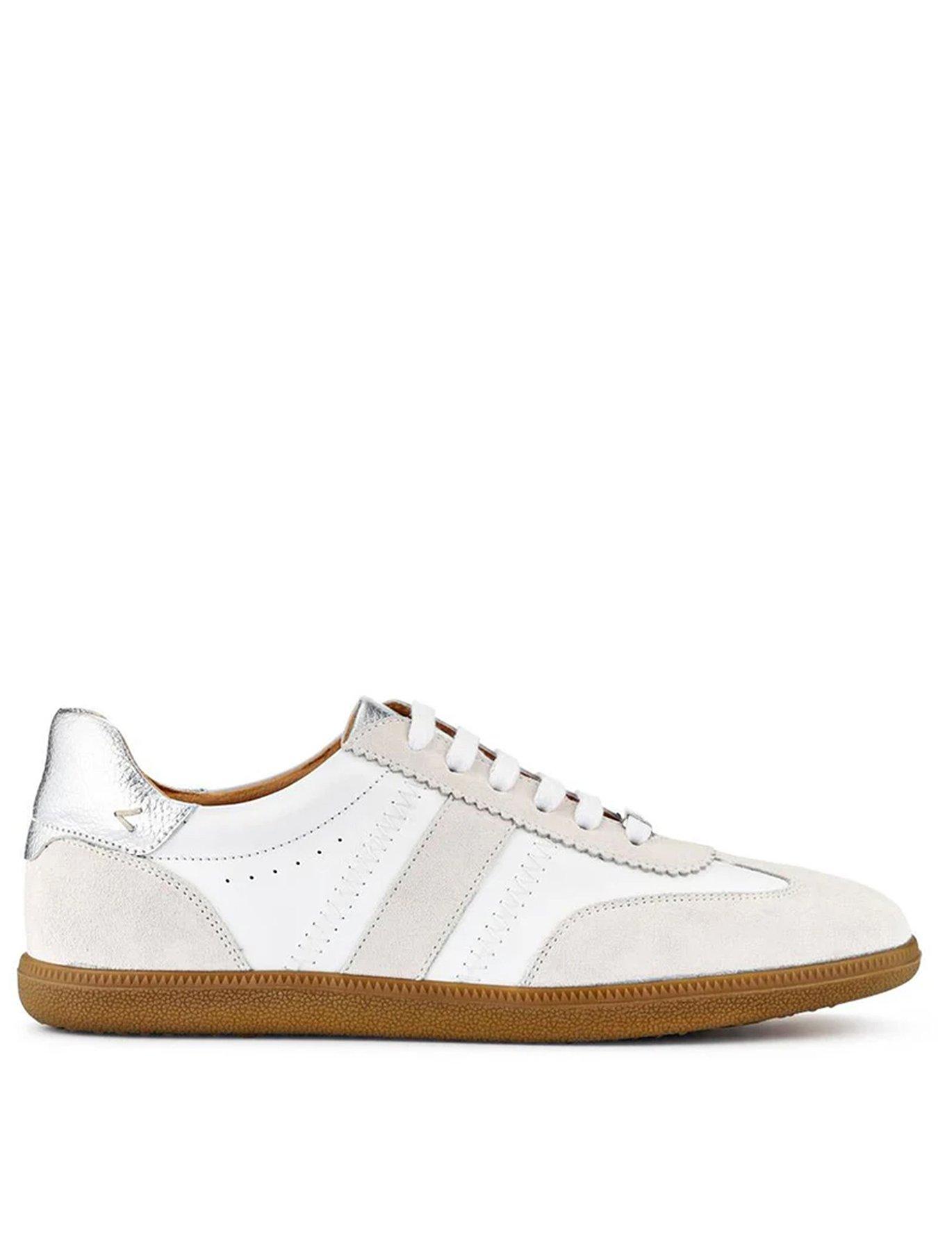 Image 1 of 6 of Jones Bootmaker Artea Lace Up Trainer - White/silver
