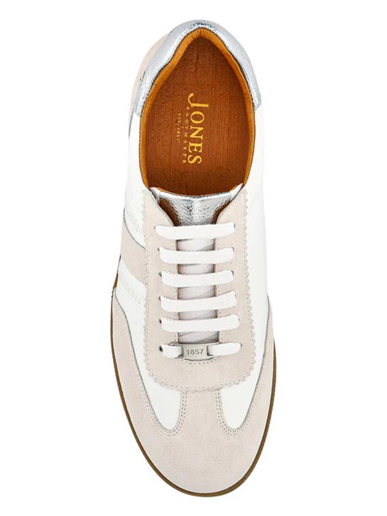 Image 4 of 6 of Jones Bootmaker Artea Lace Up Trainer - White/silver
