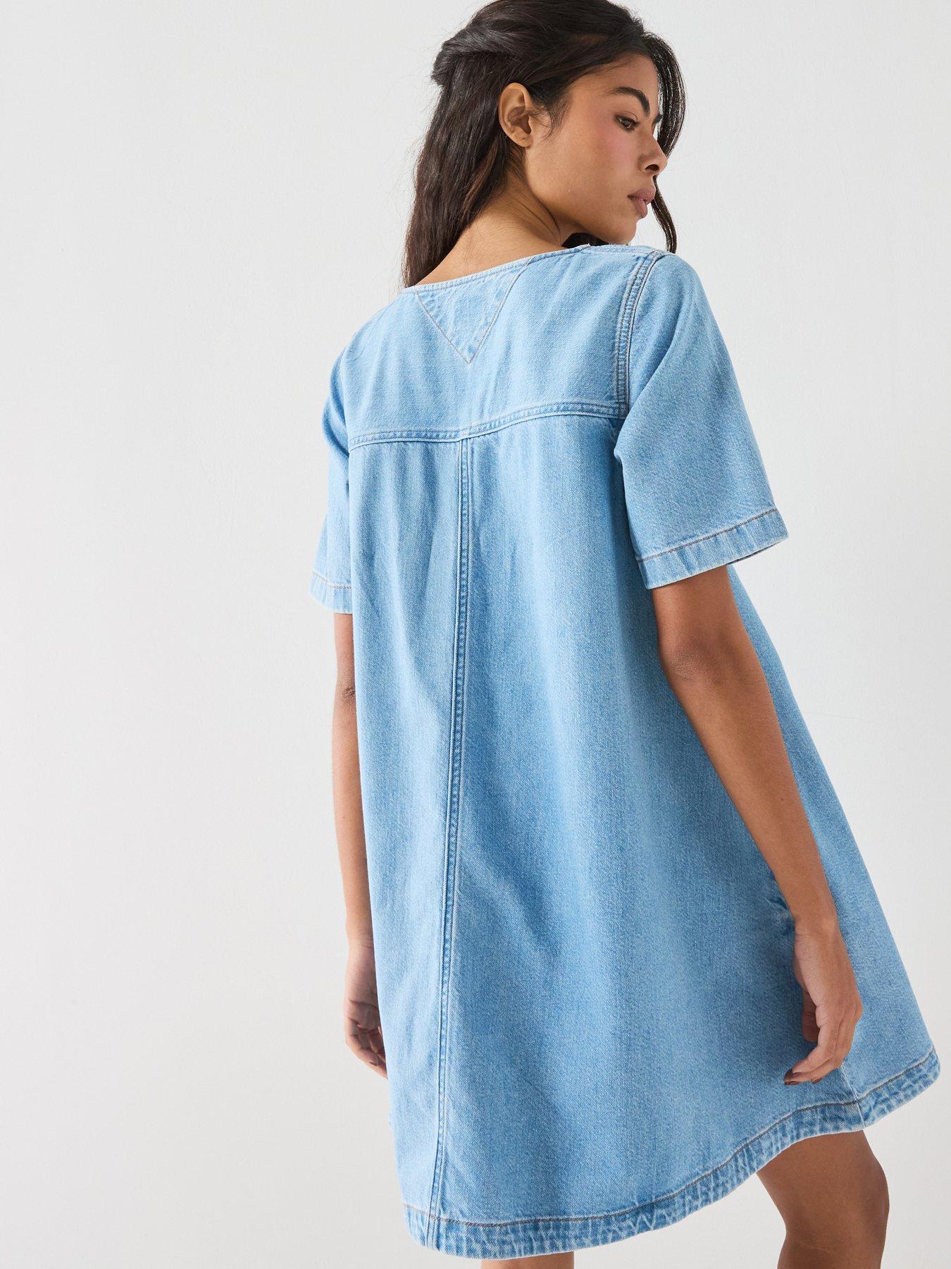 Image 2 of 6 of Tommy Jeans A-Line Denim Dress - Blue