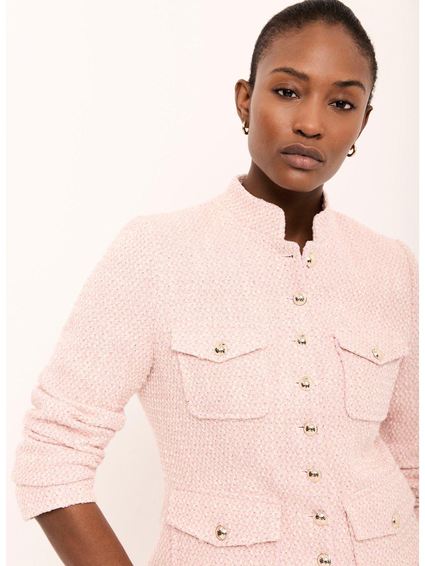  image of mint-velvet-boucle-jacket-pink