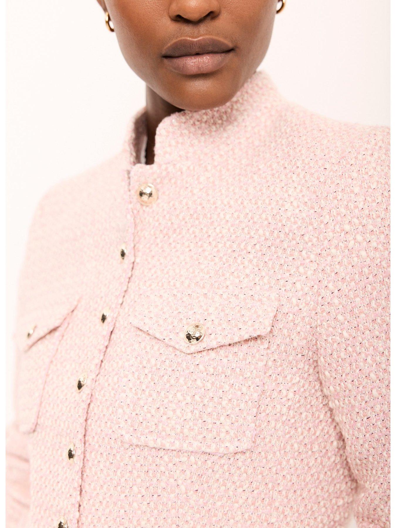  image of mint-velvet-boucle-jacket-pink