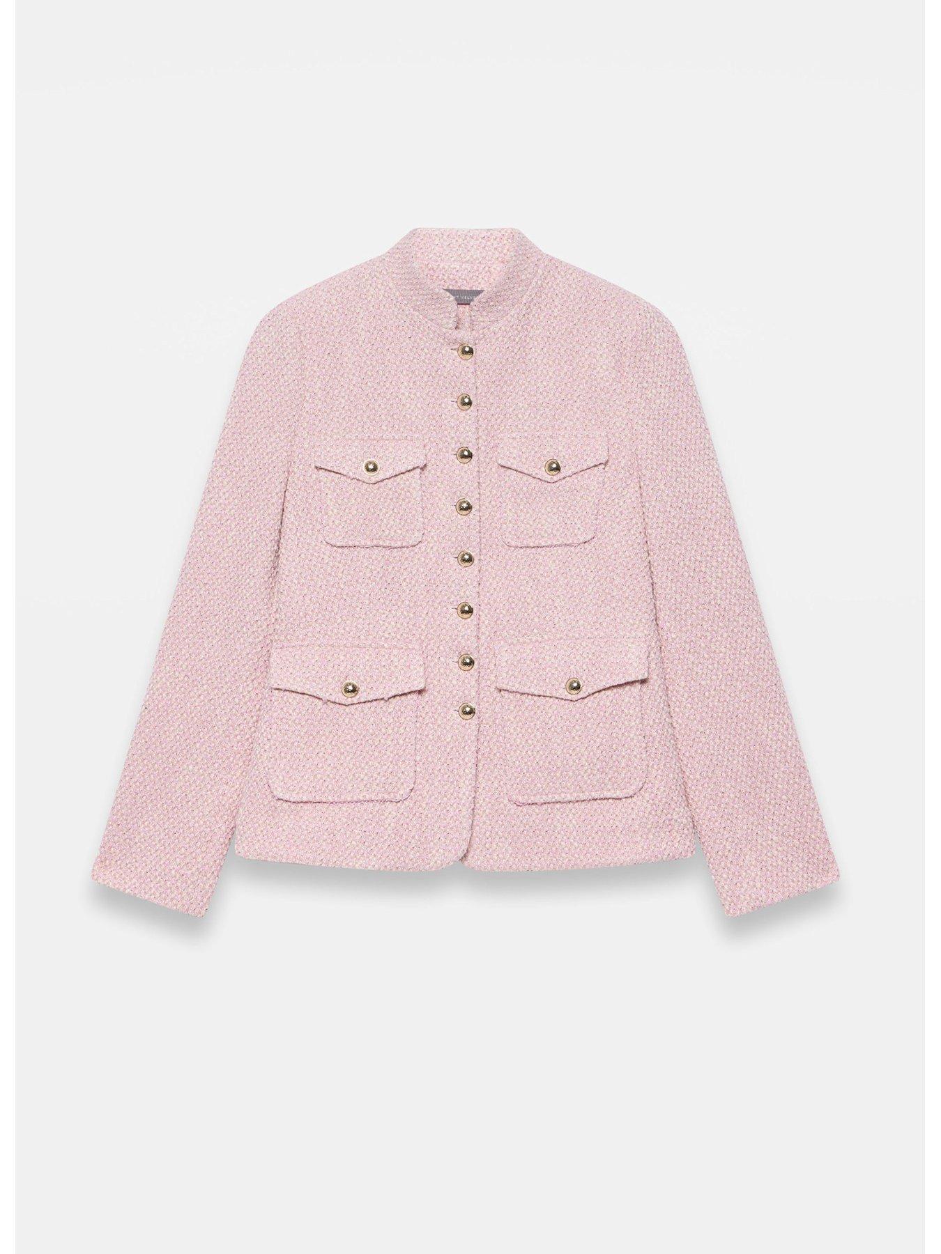  image of mint-velvet-boucle-jacket-pink