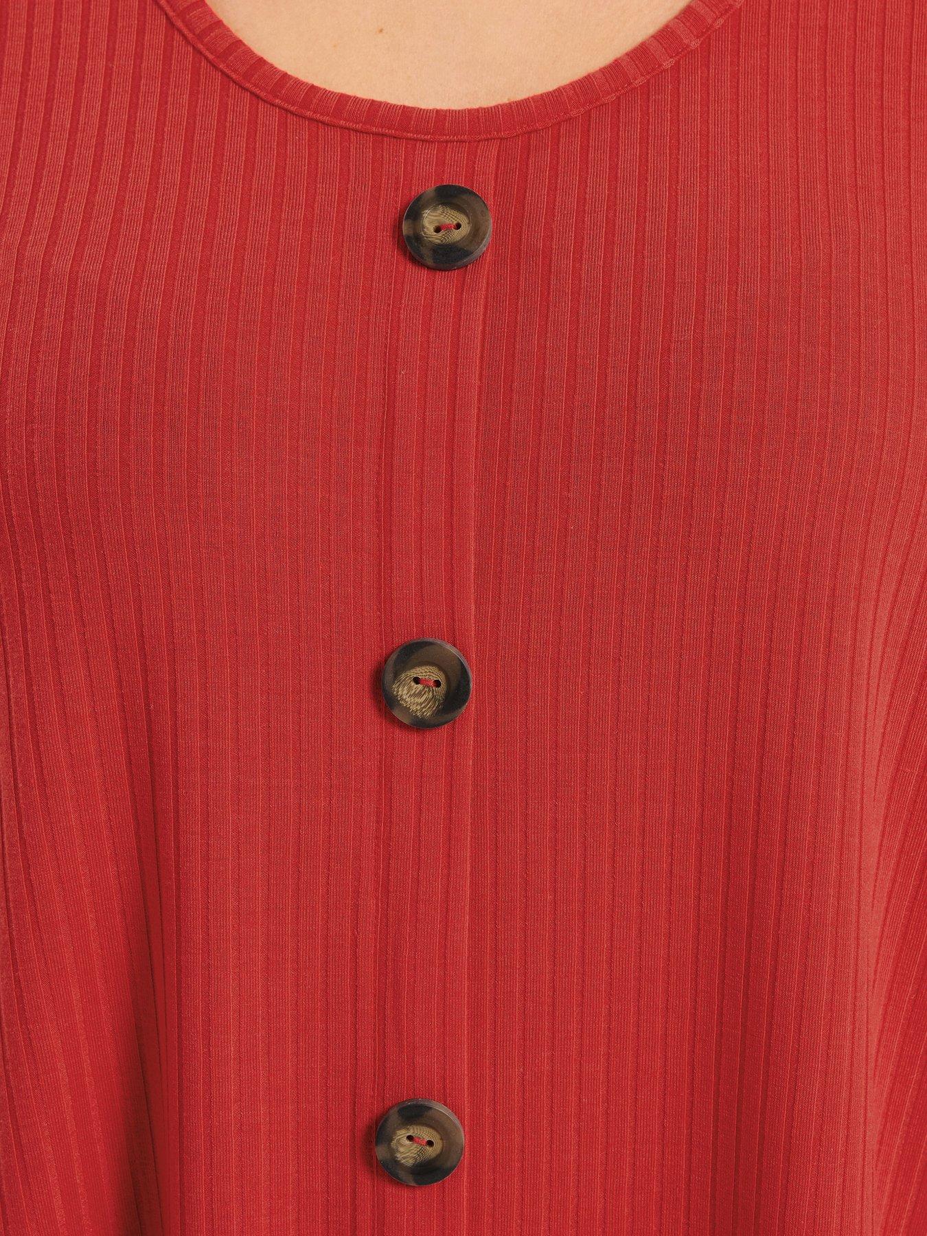  image of yours-curve-button-front-swing-t-shirt-red