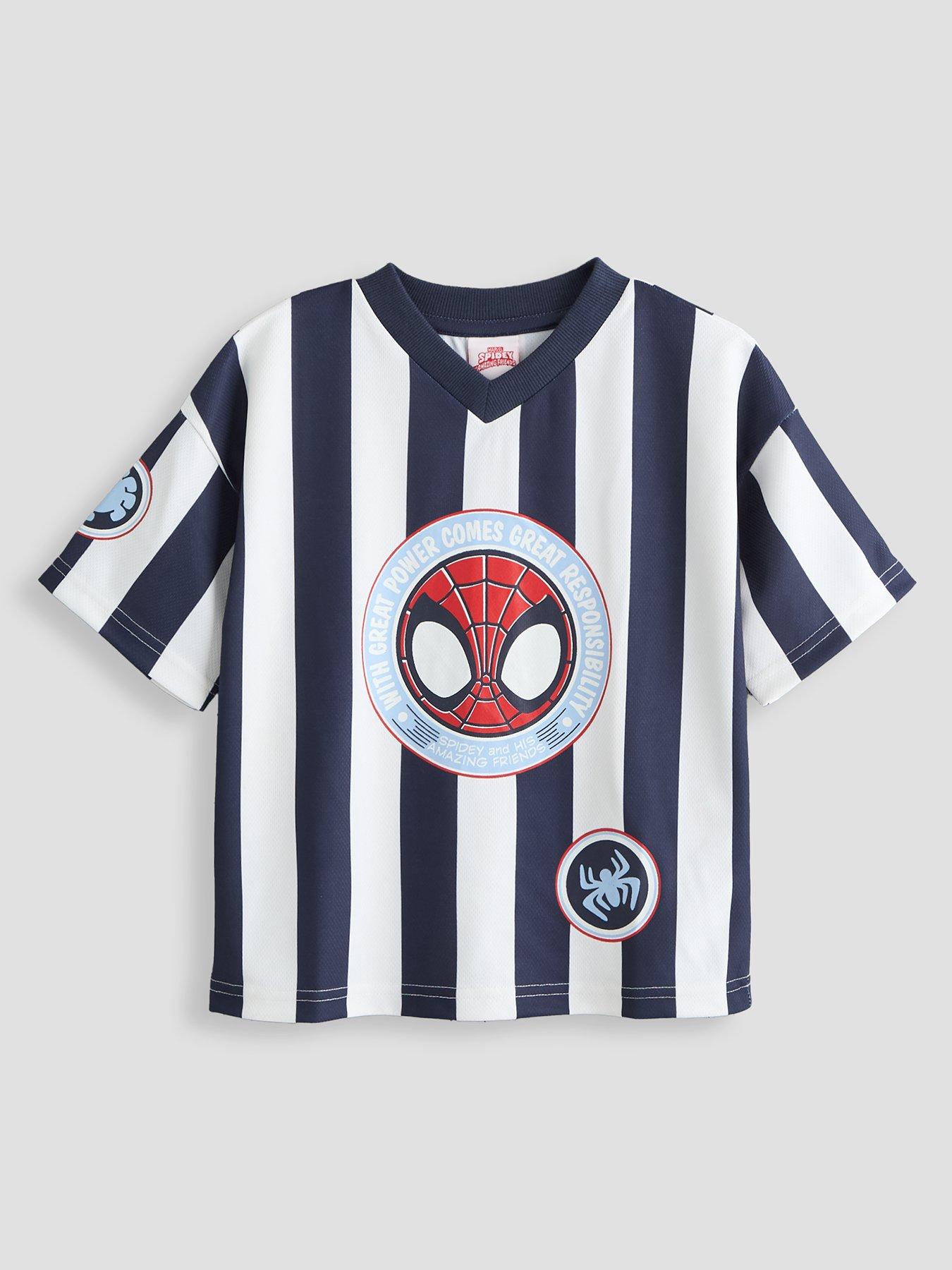 The Very Collection Spiderman Sports Stripe T-Shirt - Black