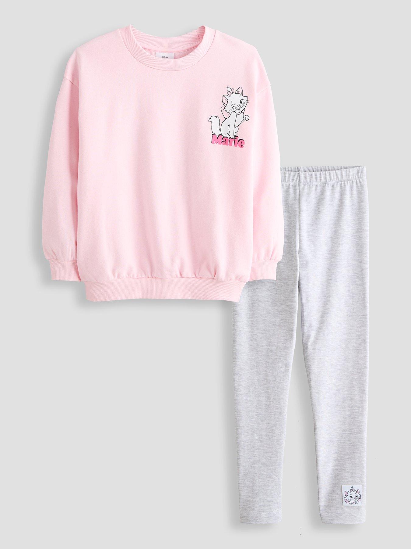 The Very Collection Kids' Aristocats Sweatshirt  &  Leggings Co-Ord Set - Pink