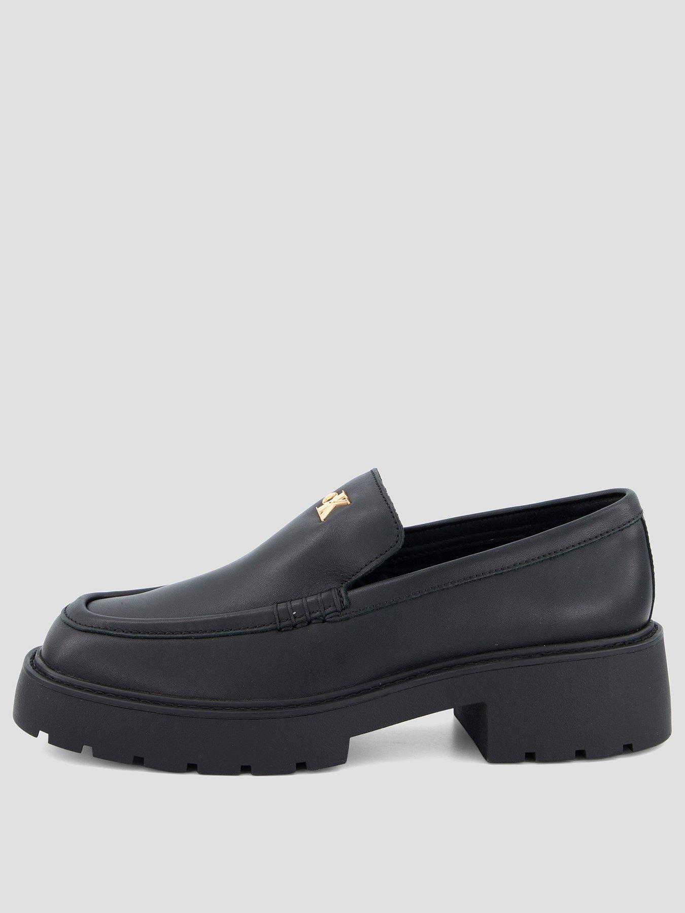 Image 2 of 7 of Calvin Klein Chunky Leather Loafers - Black