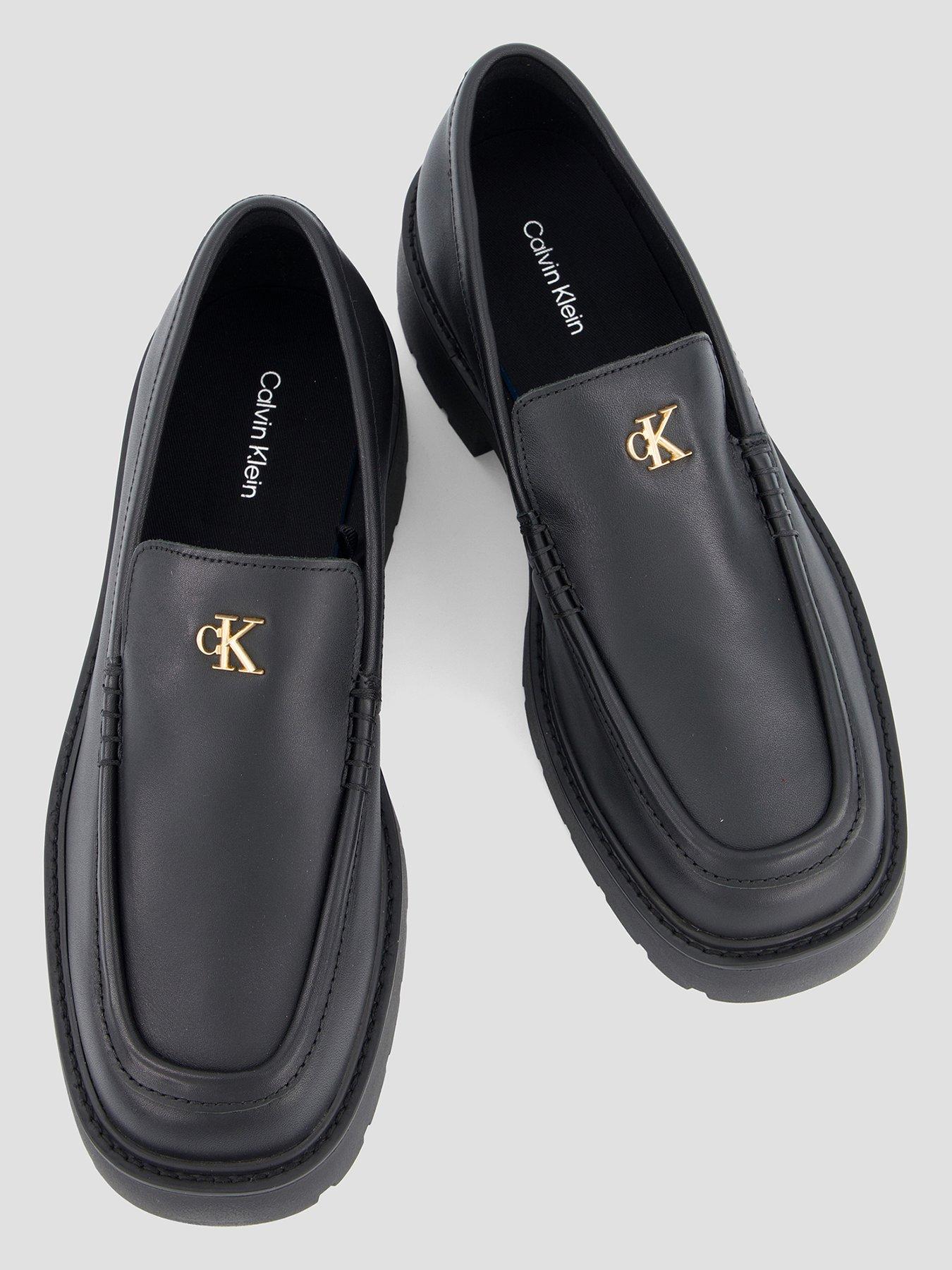 Image 3 of 7 of Calvin Klein Chunky Leather Loafers - Black
